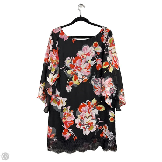 Dress Casual Short By Tahari In Black & Pink, Size: 12