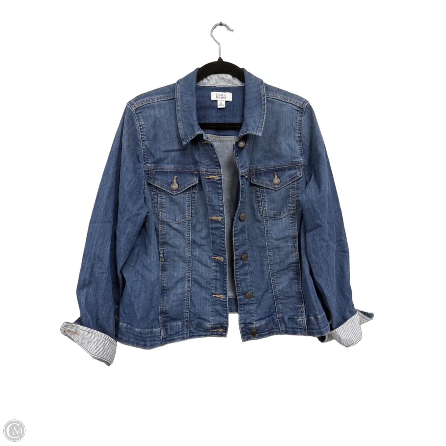 Jacket Denim By Croft And Barrow In Bronze, Size: 0