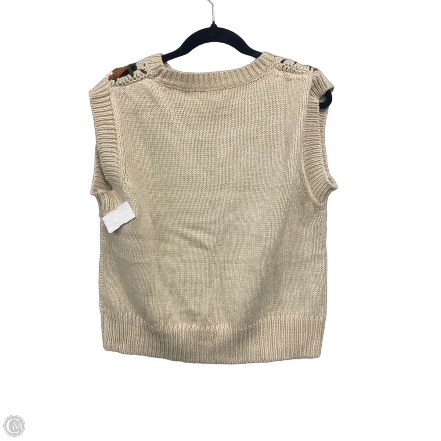 Sweater Short Sleeve By Anniewear In Orange & Tan, Size: L
