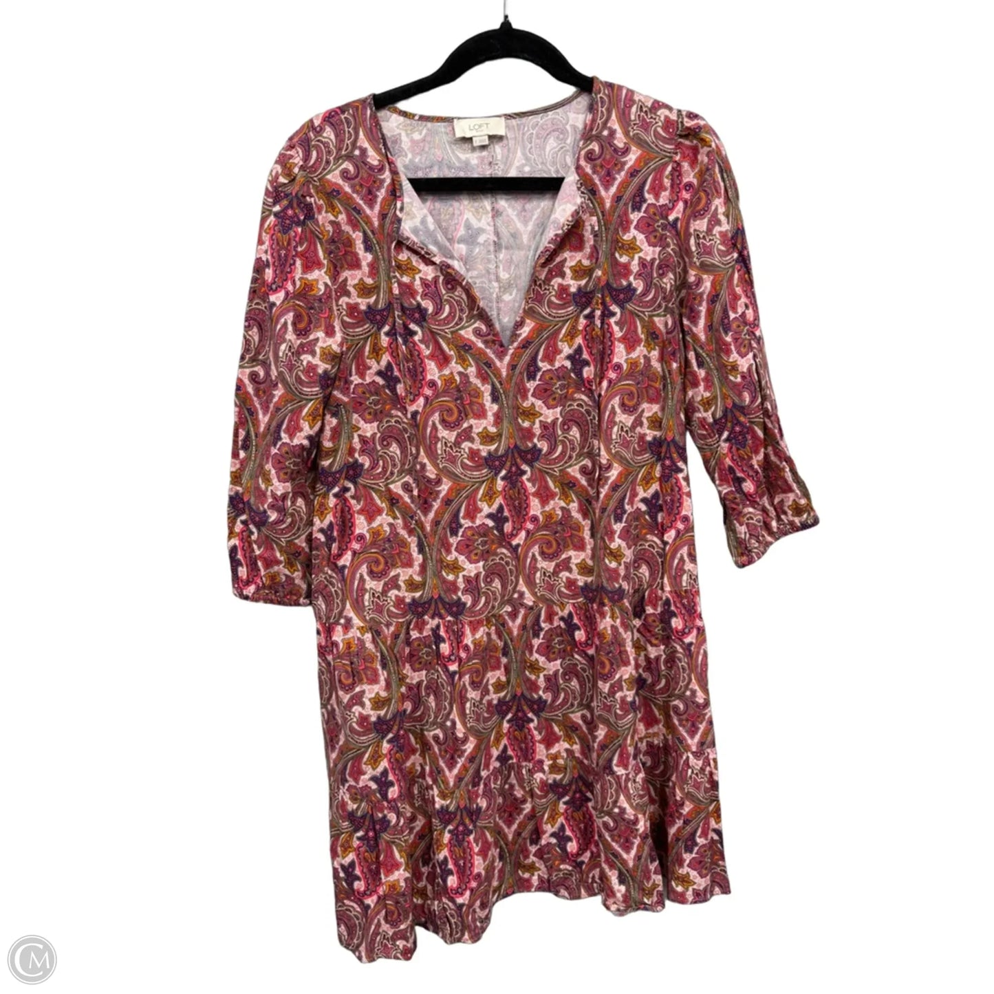Dress Casual Short By Loft In Orange & Purple, Size: S
