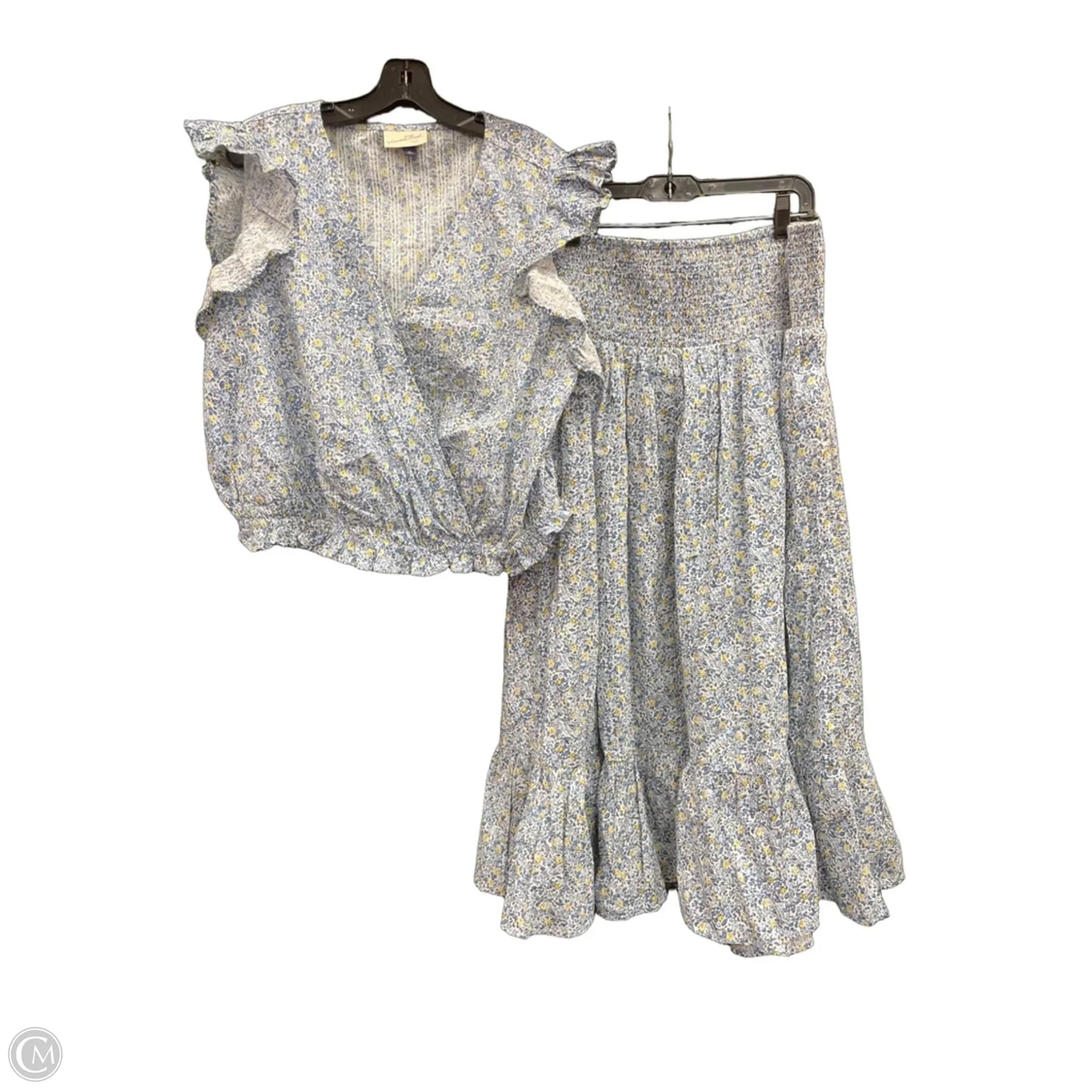 Skirt Set 2pc By Universal Thread In Blue & Yellow, Size: 1x