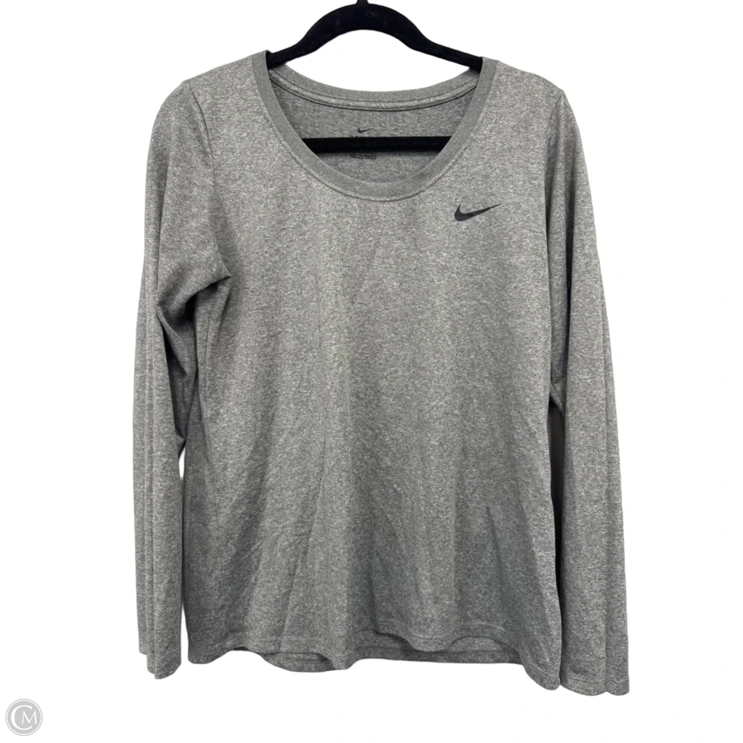 Athletic Top Long Sleeve Crewneck By Nike Apparel In Grey, Size: L