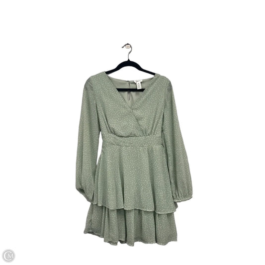 Dress Casual Short By Japna In Green & White, Size: M