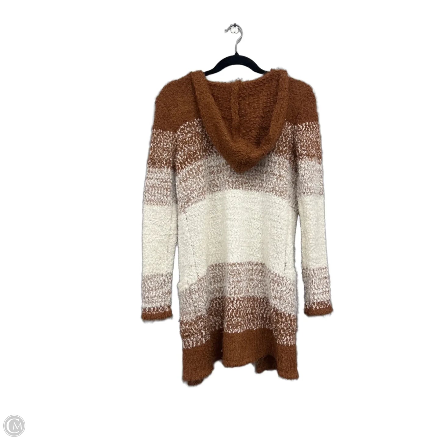 Cardigan By Clothes Mentor In Brown & Cream, Size: M