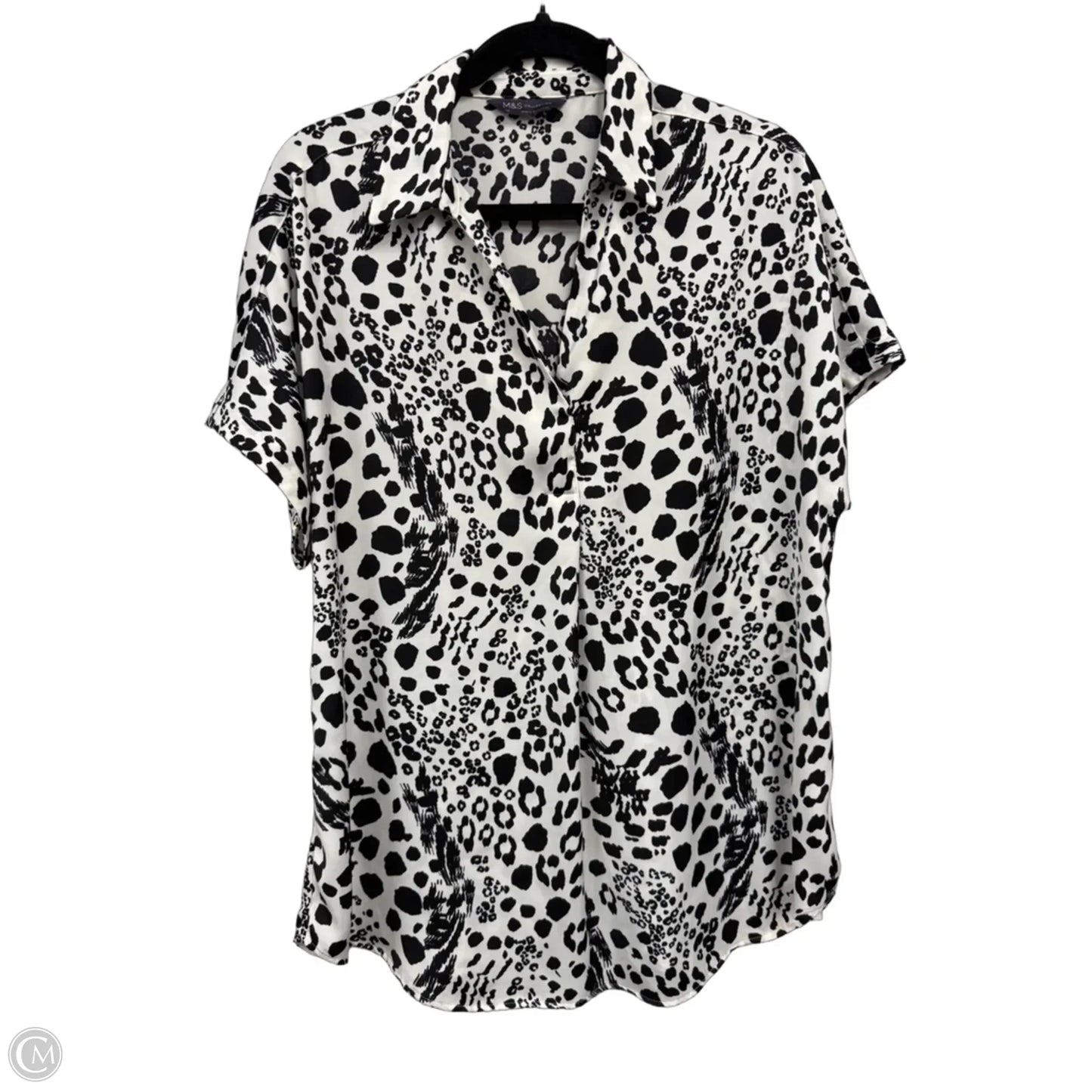 Top Short Sleeve By Clothes Mentor In Black & White, Size: 12