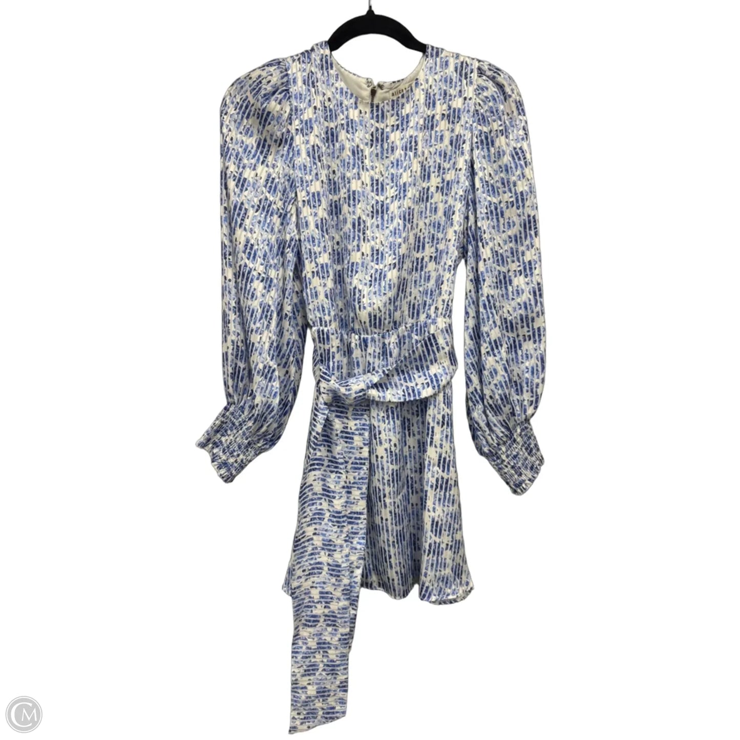 Dress Designer By Alice + Olivia In Blue & White, Size: 6