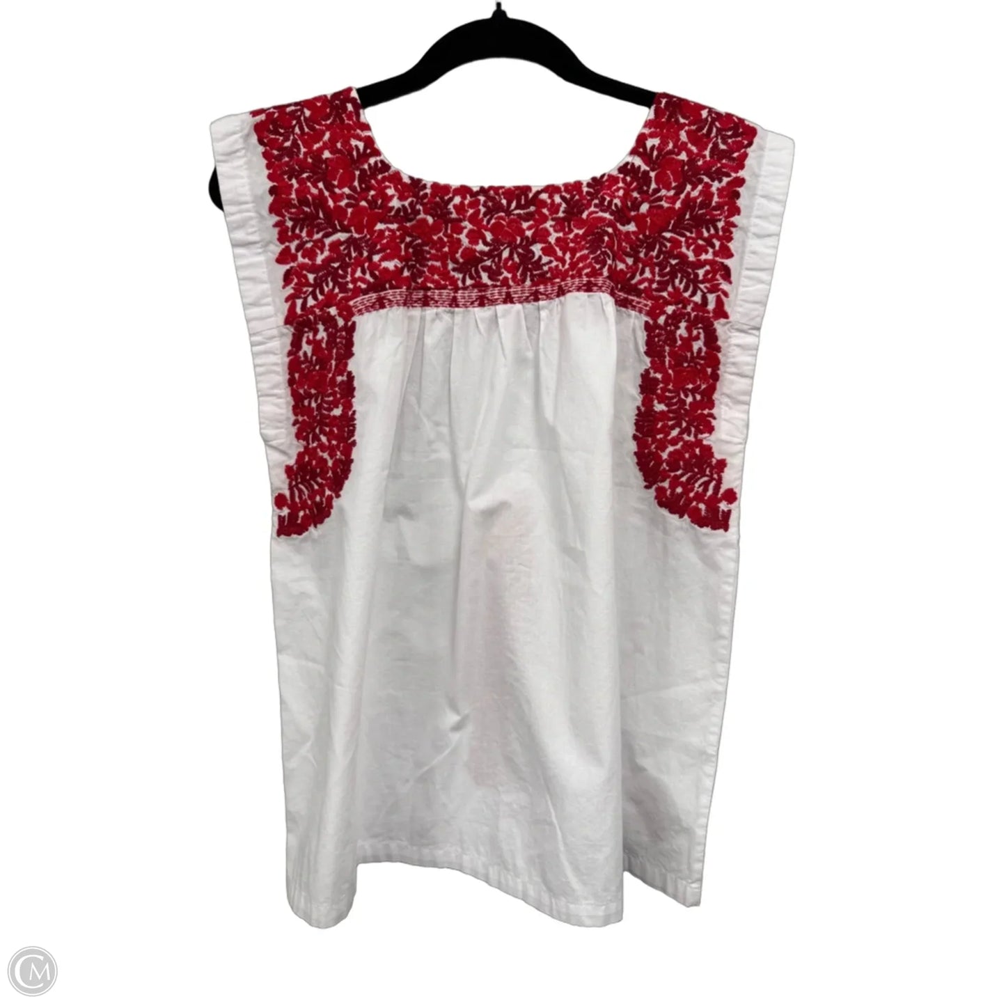 Top Sleeveless By J.marie In Red & White, Size: S