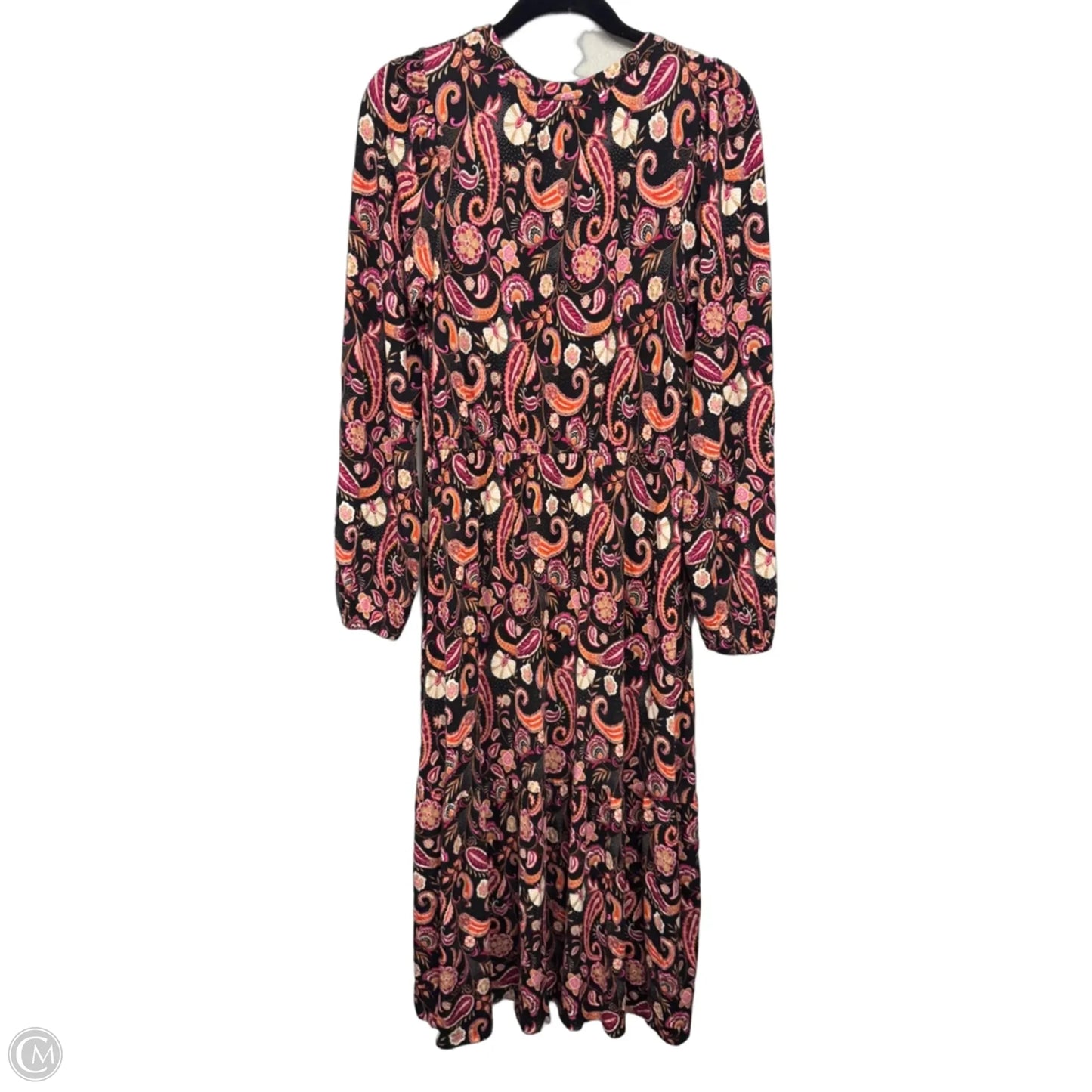Dress Casual Midi By Loft In Black & Pink, Size: M