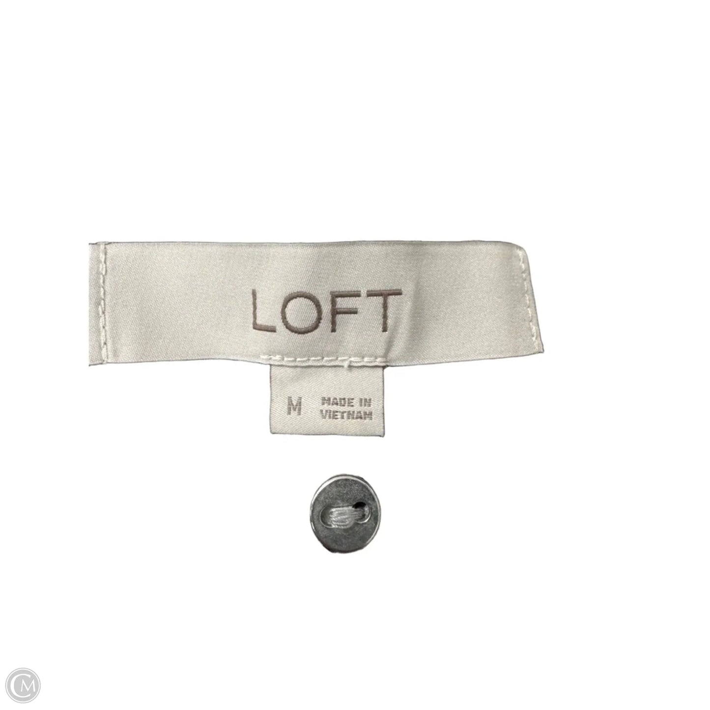 Top Short Sleeve By Loft In Blue & Cream, Size: M