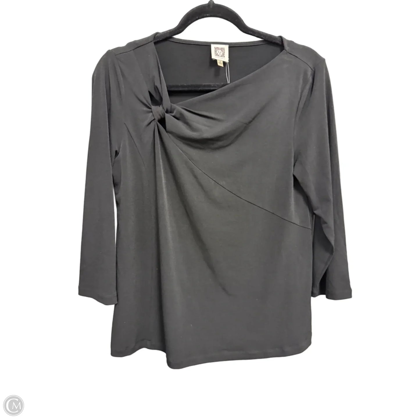 Top Long Sleeve By Anne Klein In Black, Size: M
