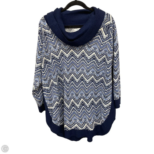 Sweater By Kim Rogers In Blue & White, Size: L