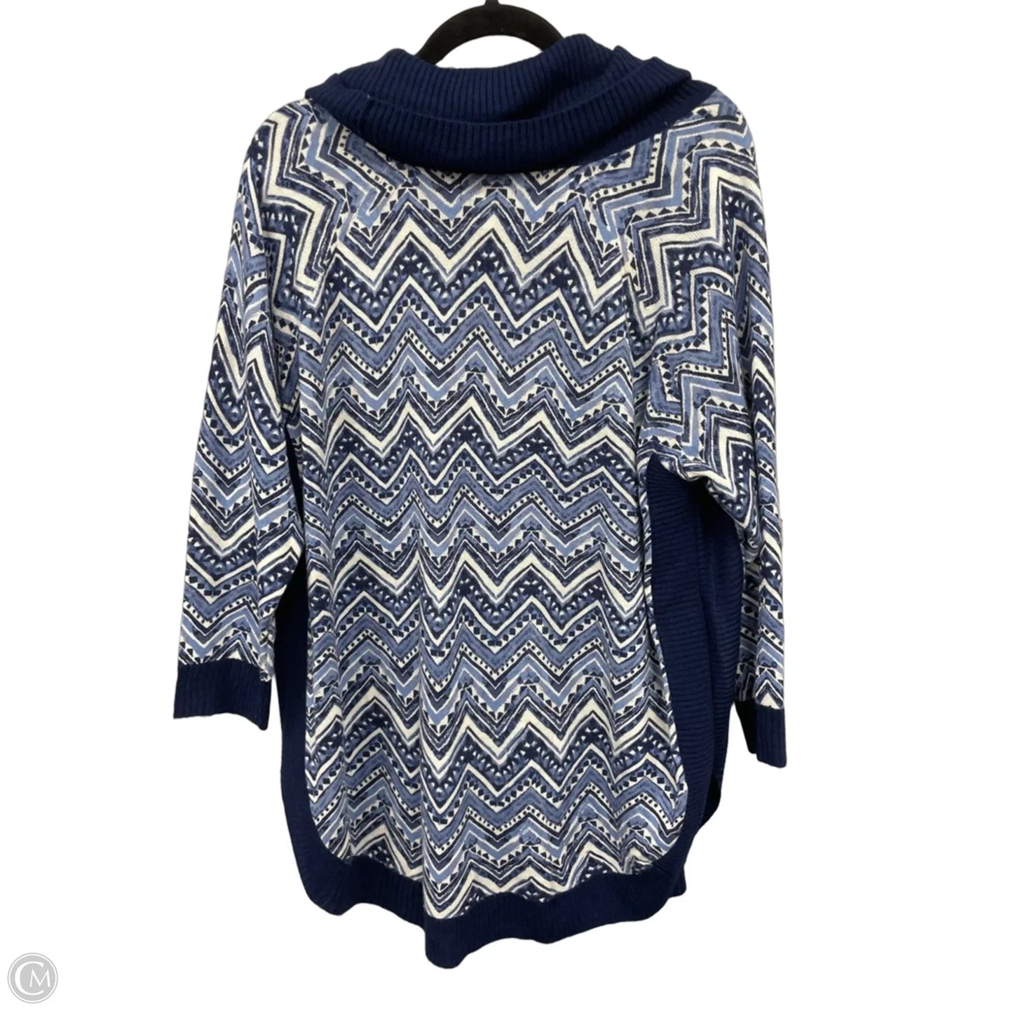 Sweater By Kim Rogers In Blue & White, Size: L