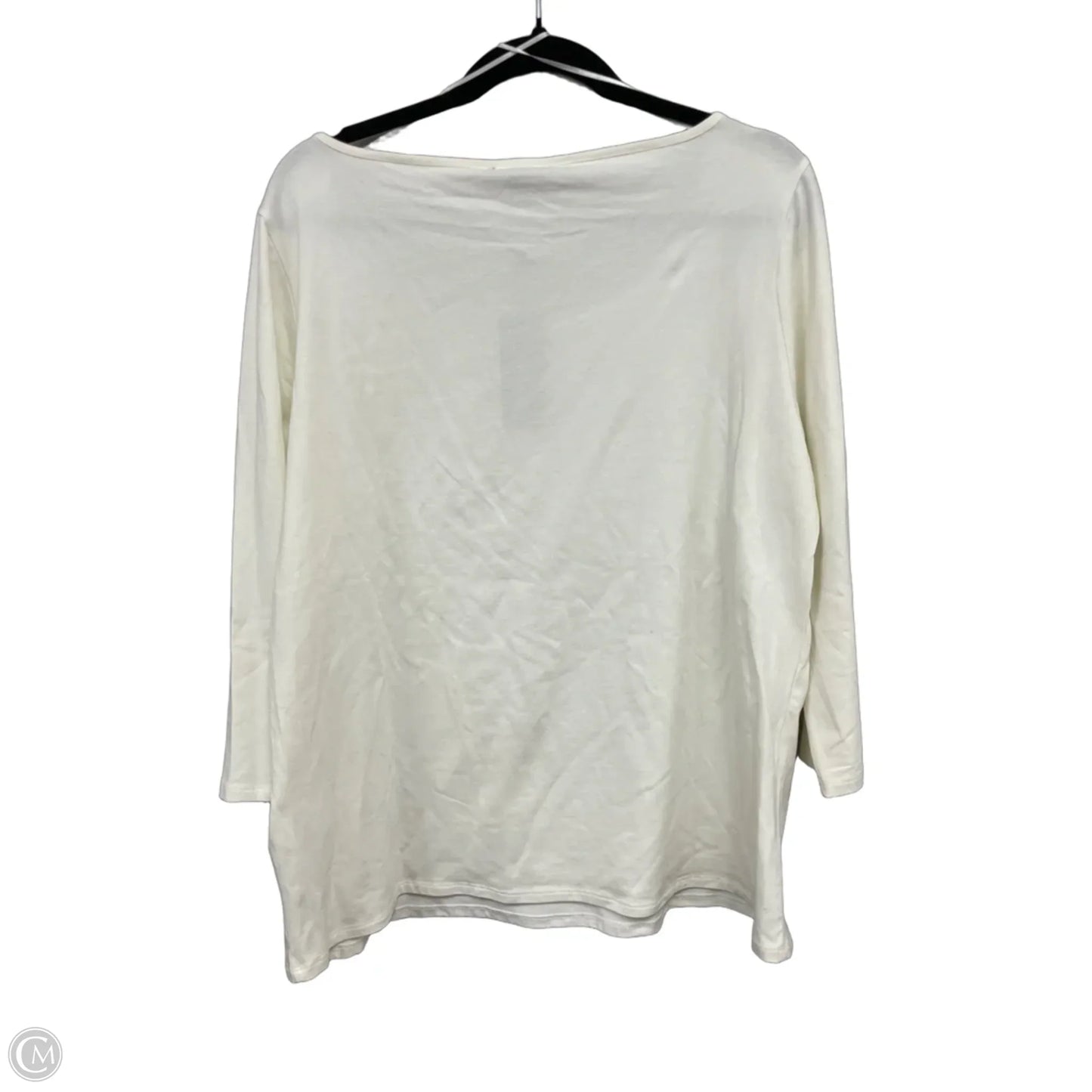 Top 3/4 Sleeve Basic By Tommy Hilfiger In Cream, Size: Xxl
