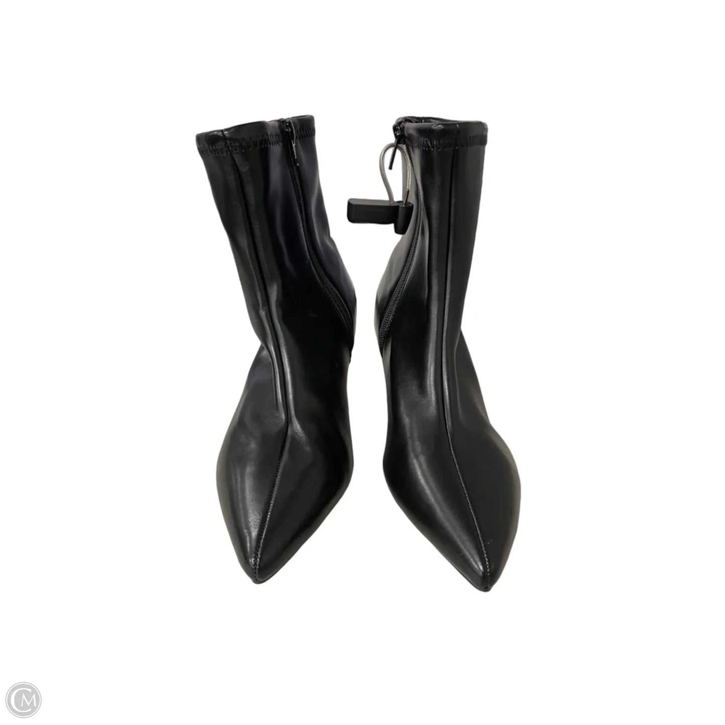 Boots Ankle Heels By Clothes Mentor In Black, Size: 6.5