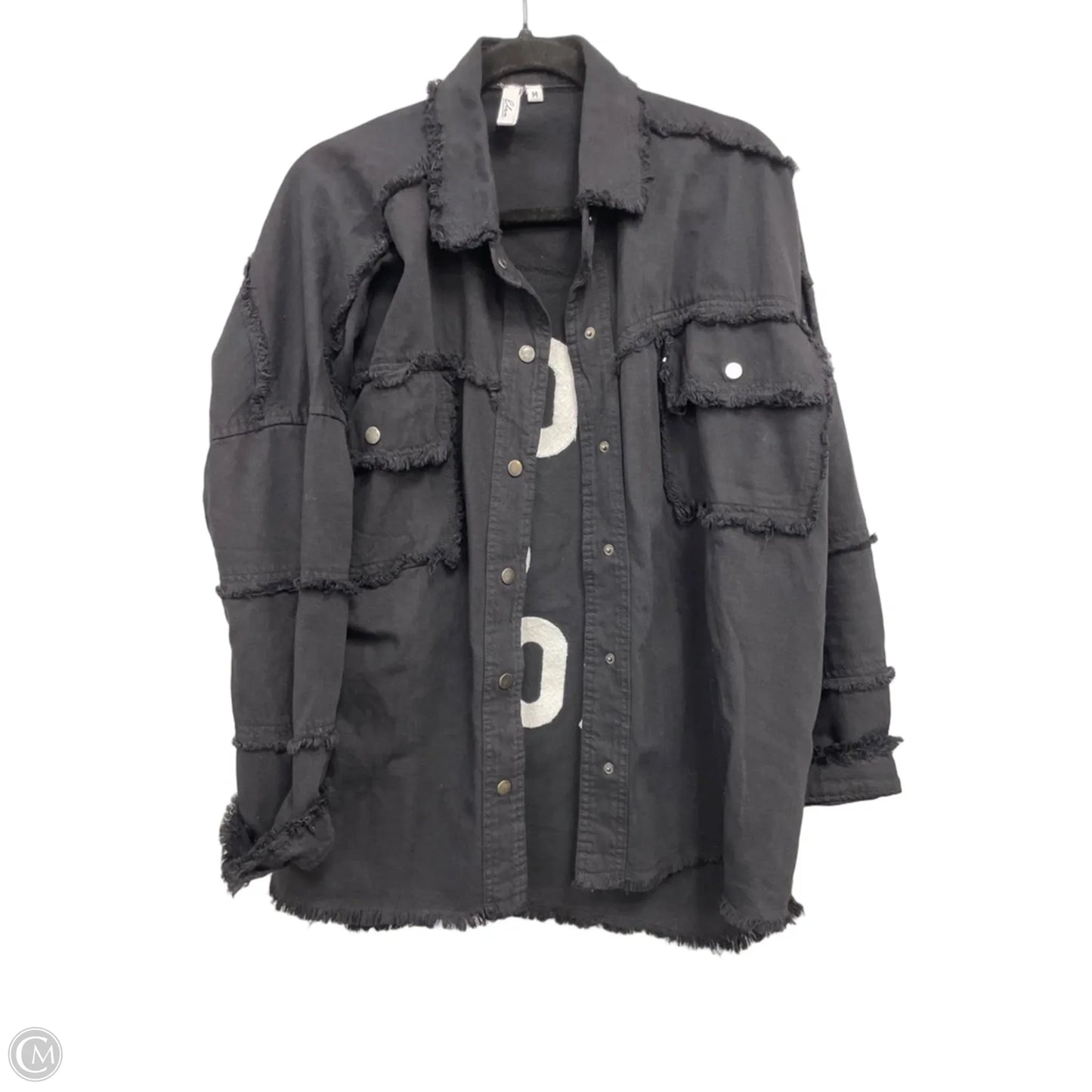 Jacket Shirt By Elan In Black, Size: M