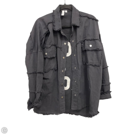 Jacket Shirt By Elan In Black, Size: M