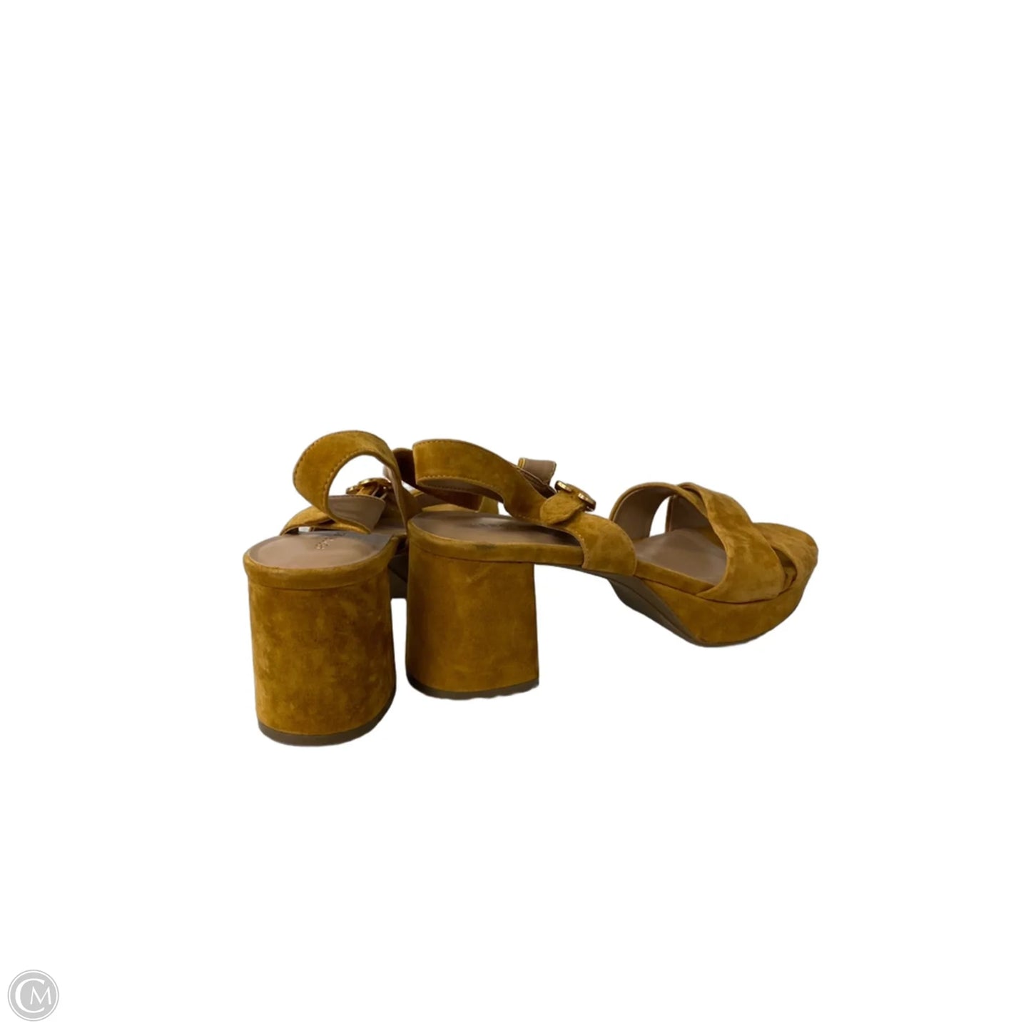 Sandals Heels Block By Aerosoles In Gold, Size: 11