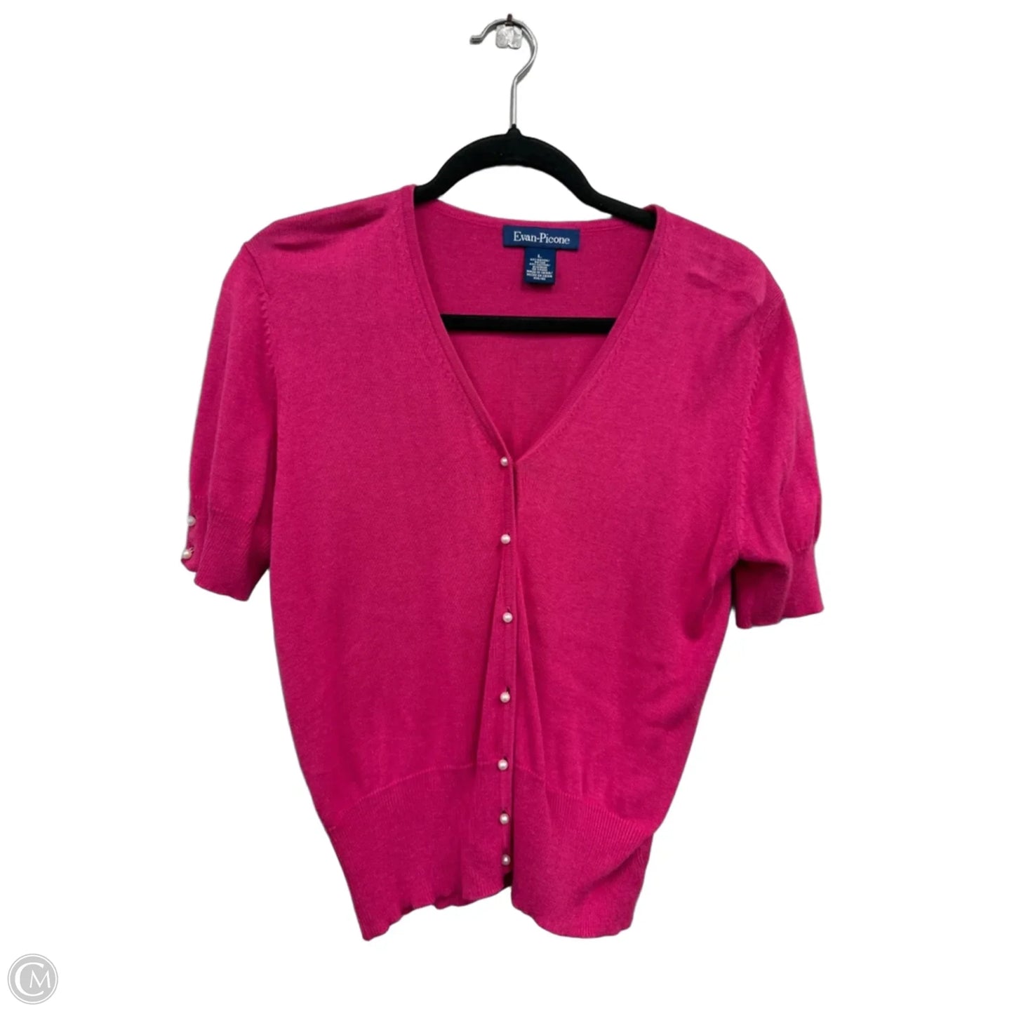 Sweater Cardigan By Evan-picone In Pink, Size: L