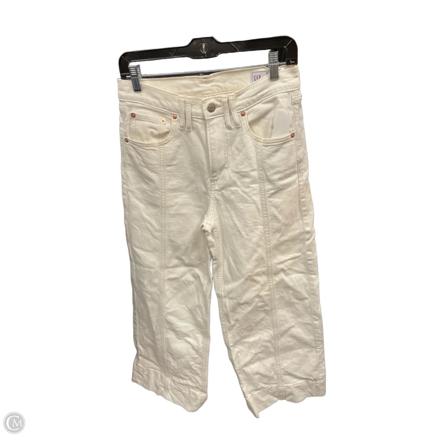 Jeans Wide Leg By Gap In Cream, Size: 4