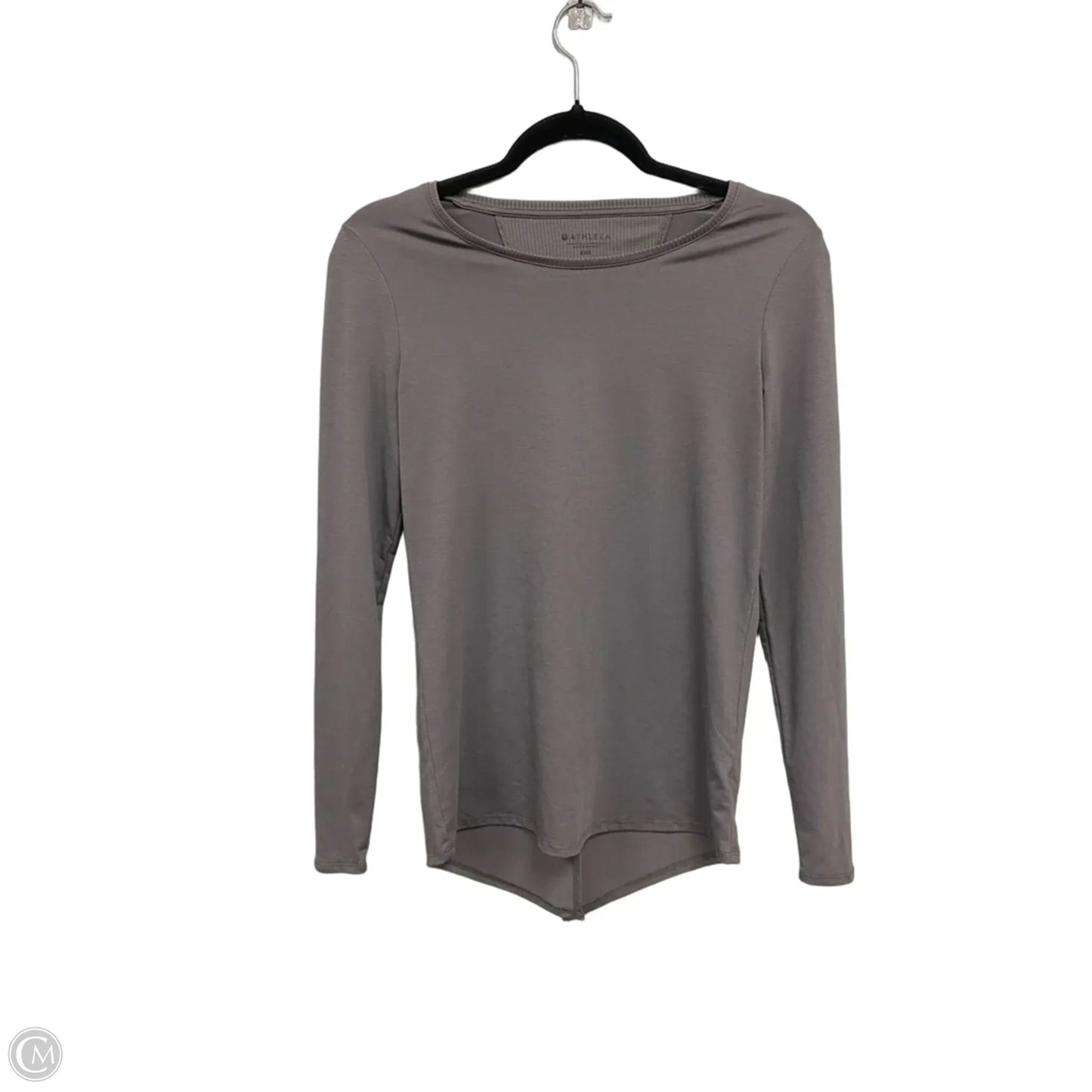 Athletic Top Long Sleeve Crewneck By Athleta In Grey