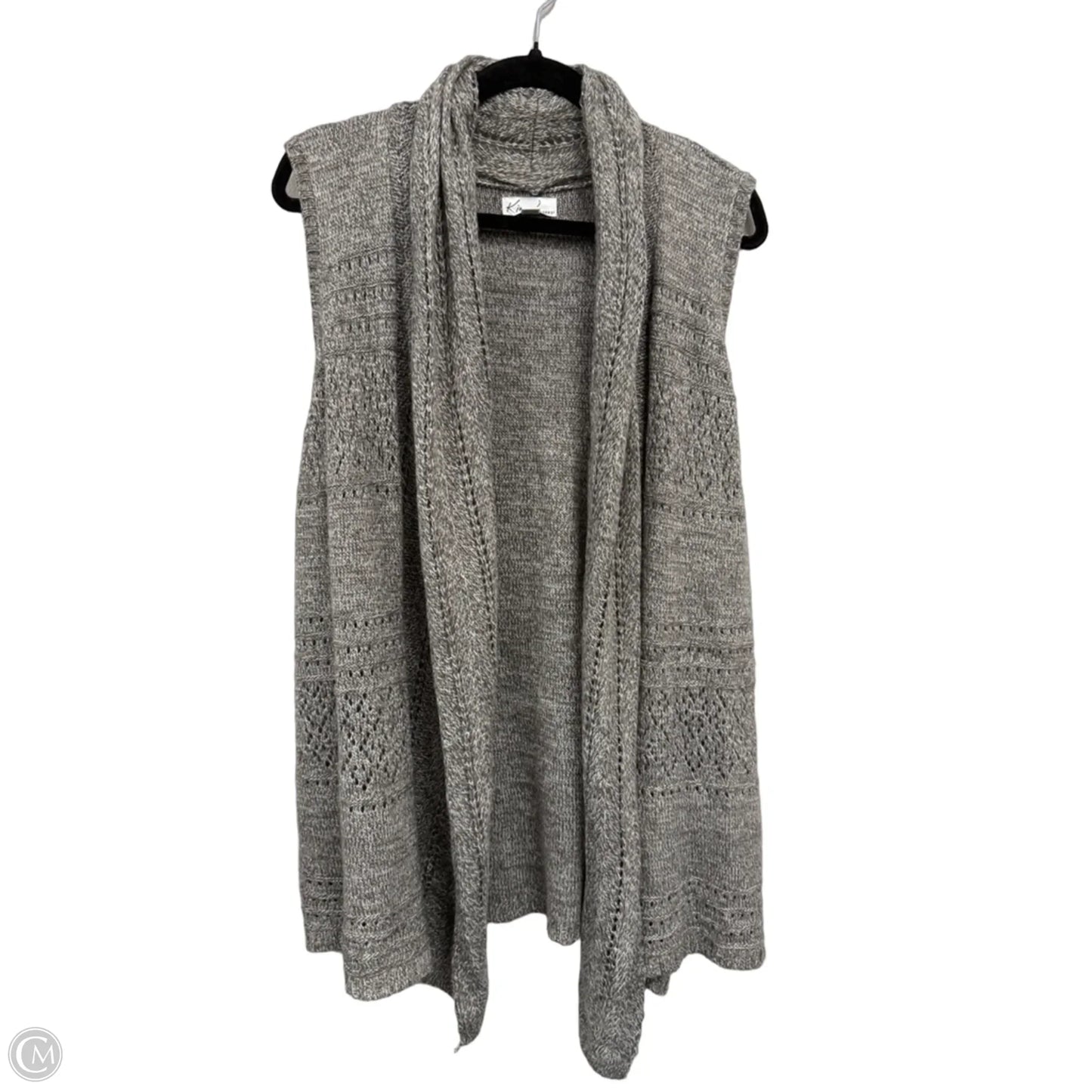 Cardigan By Kim Rogers In Grey & White, Size: Xl