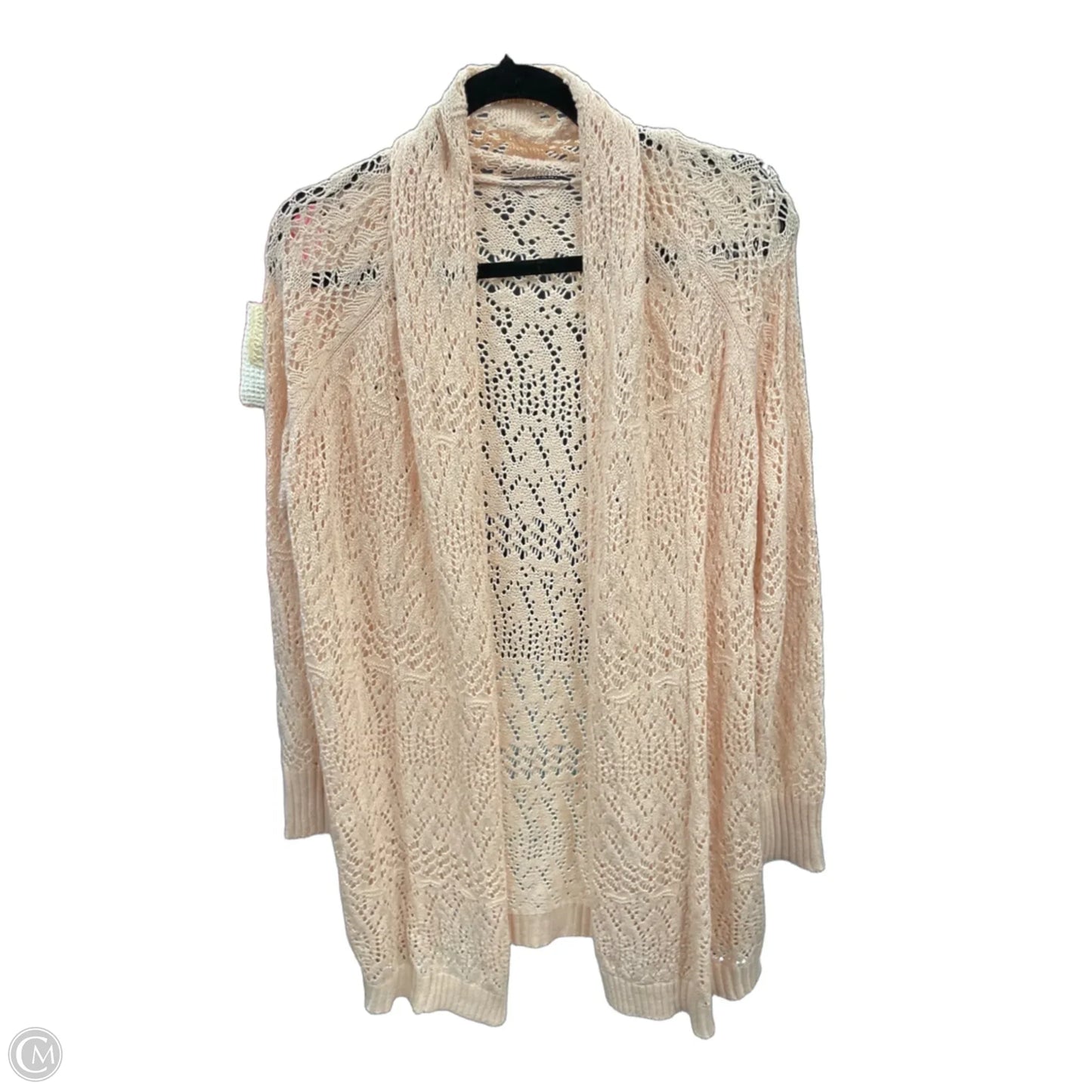 Sweater Cardigan By Tahari In Peach, Size: M