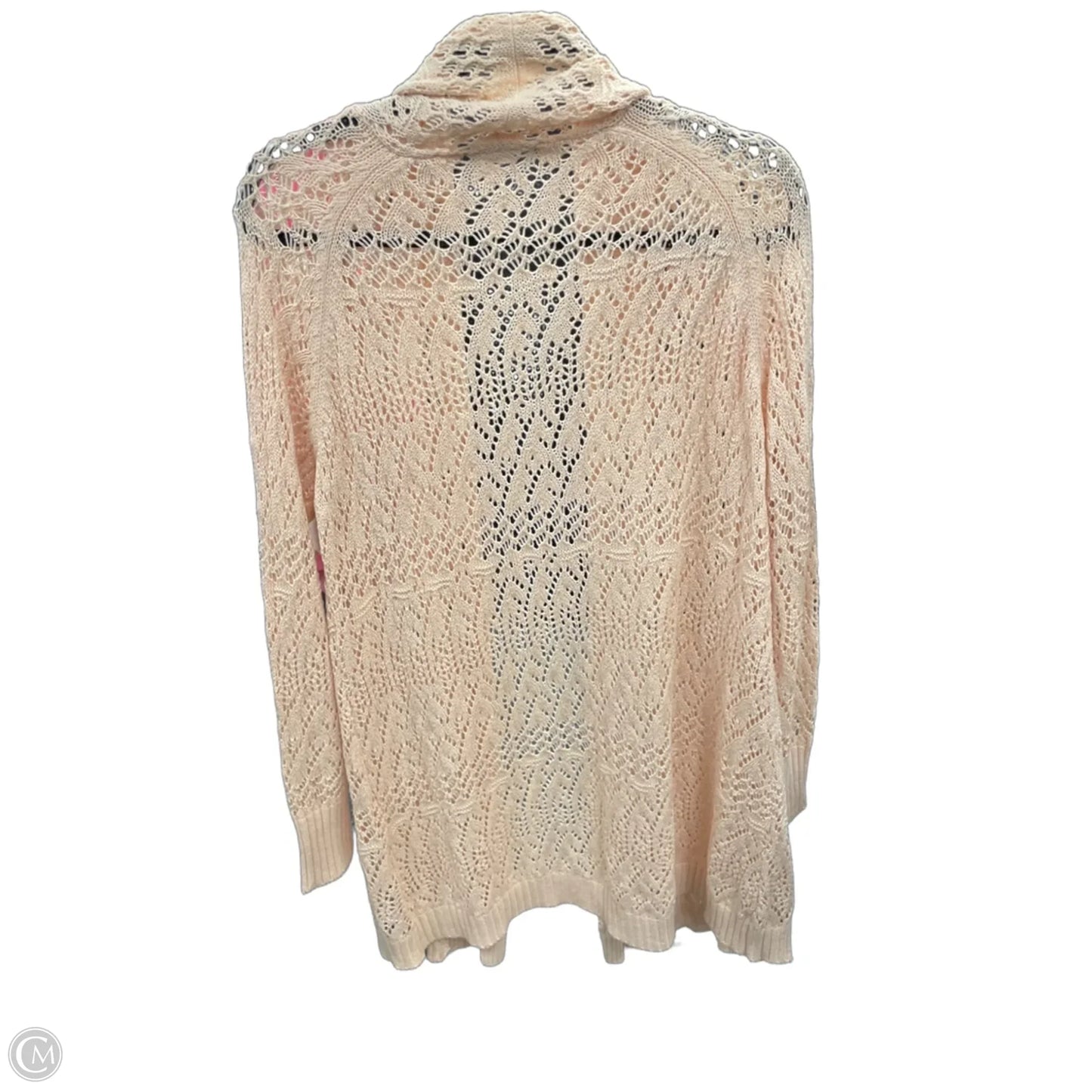 Sweater Cardigan By Tahari In Peach, Size: M