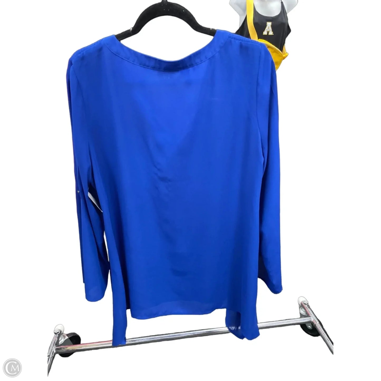 Blouse Long Sleeve By Chaus In Blue, Size: L