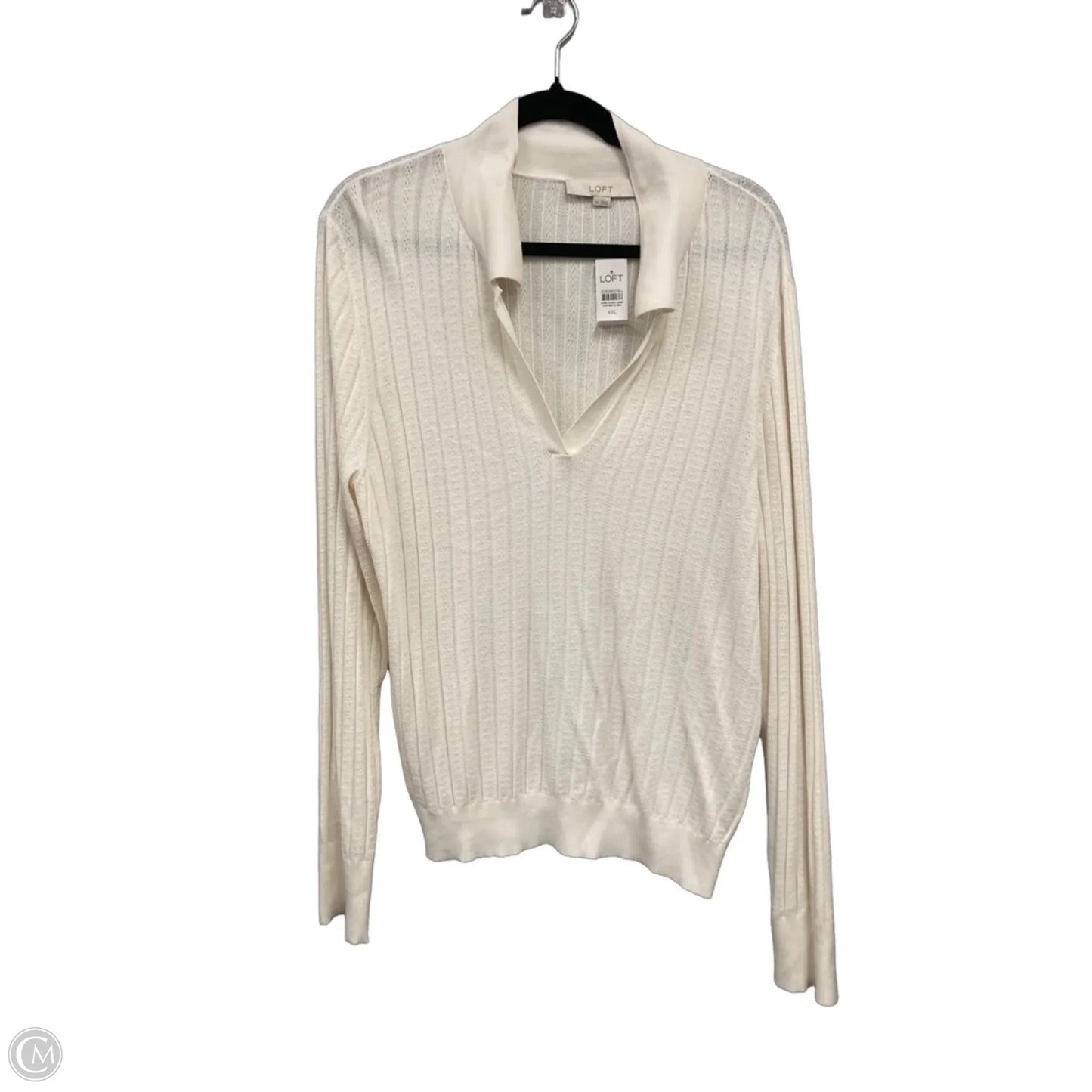 Sweater By Loft In Cream, Size: Xxl