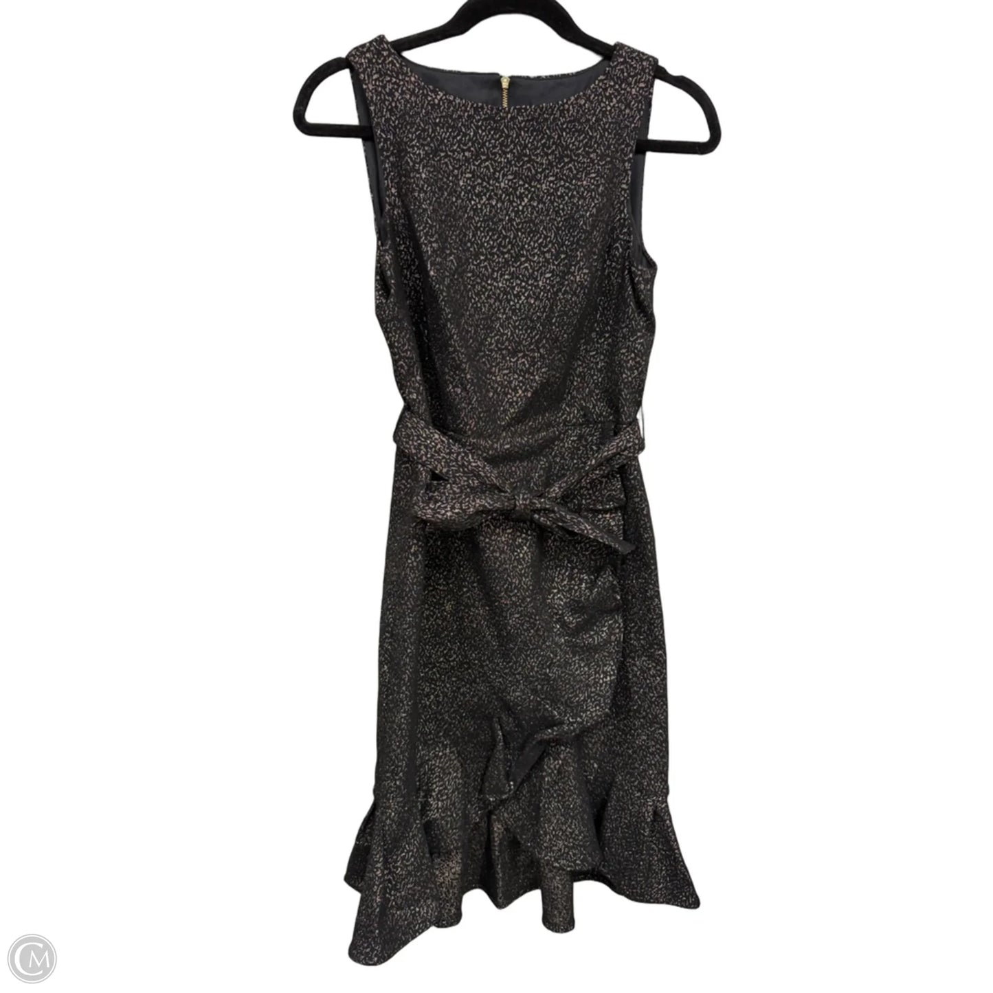 Dress Party Midi By Calvin Klein In Black & Gold, Size: 4