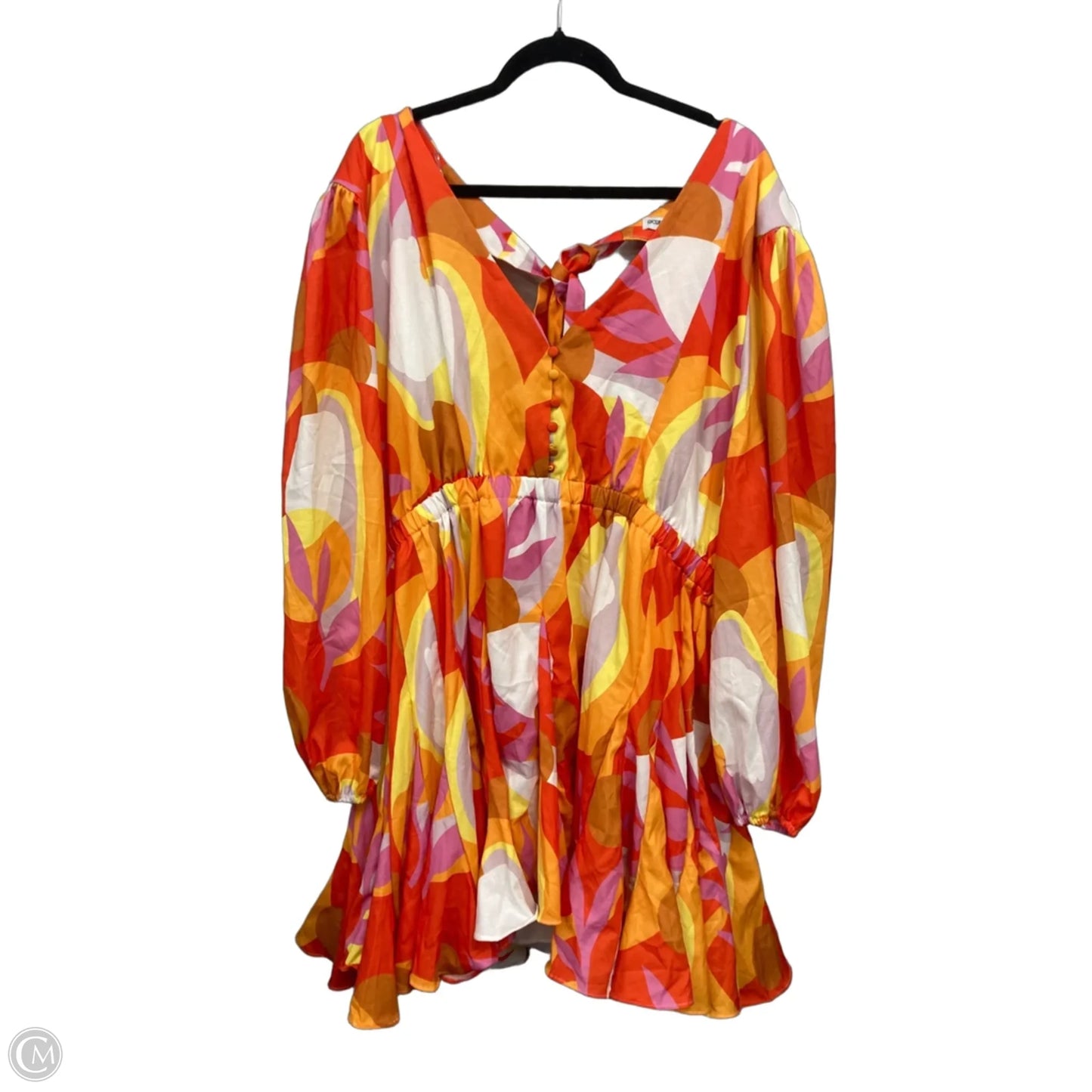 Dress Casual Short By Clothes Mentor In Orange & Yellow, Size: 4x