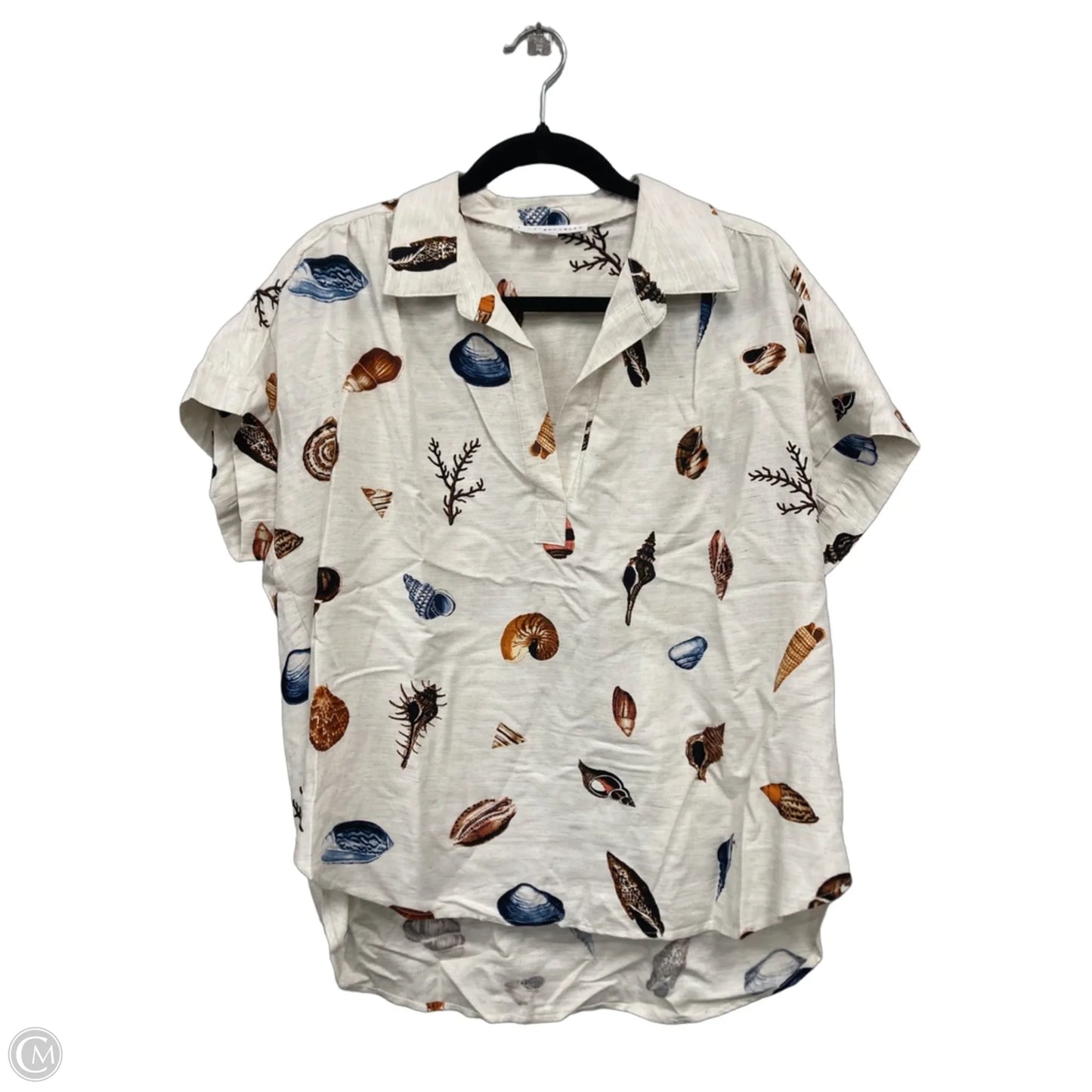 Top Short Sleeve By Jane And Delancey In Blue & Orange, Size: M