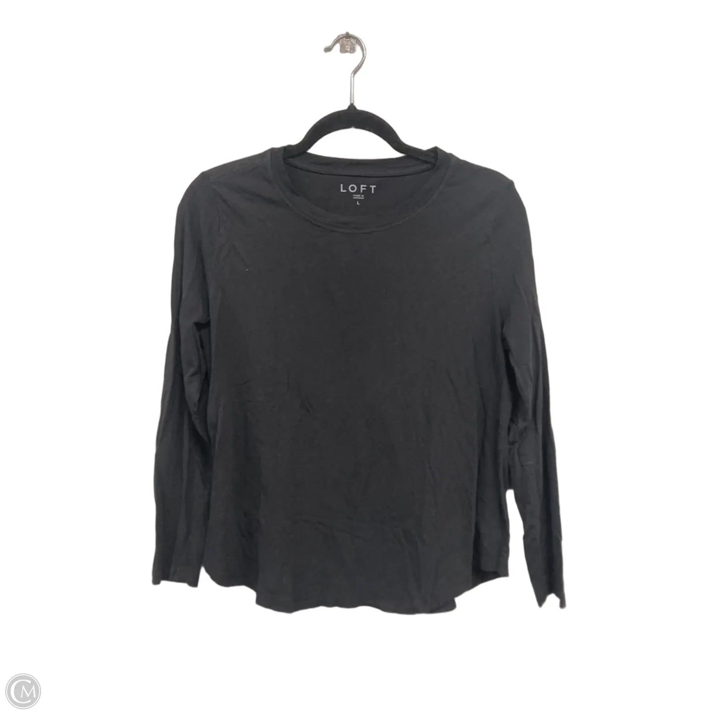 Top Long Sleeve Basic By Loft In Black, Size: L