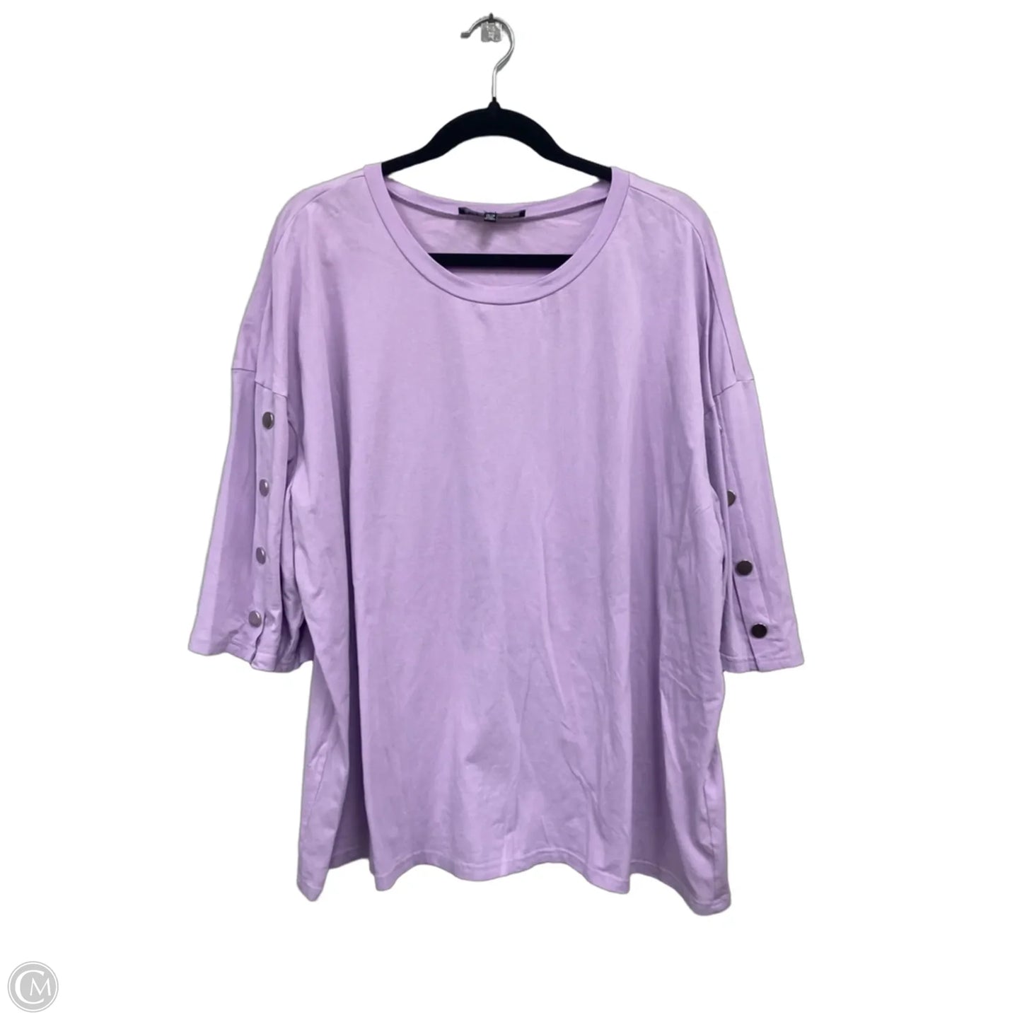 Top 3/4 Sleeve By Eloquii In Purple, Size: 4x