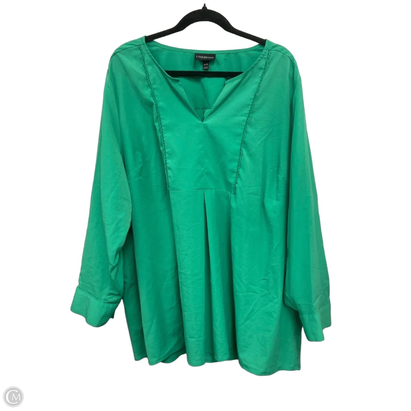 Blouse Long Sleeve By Lane Bryant In Green, Size: 4x
