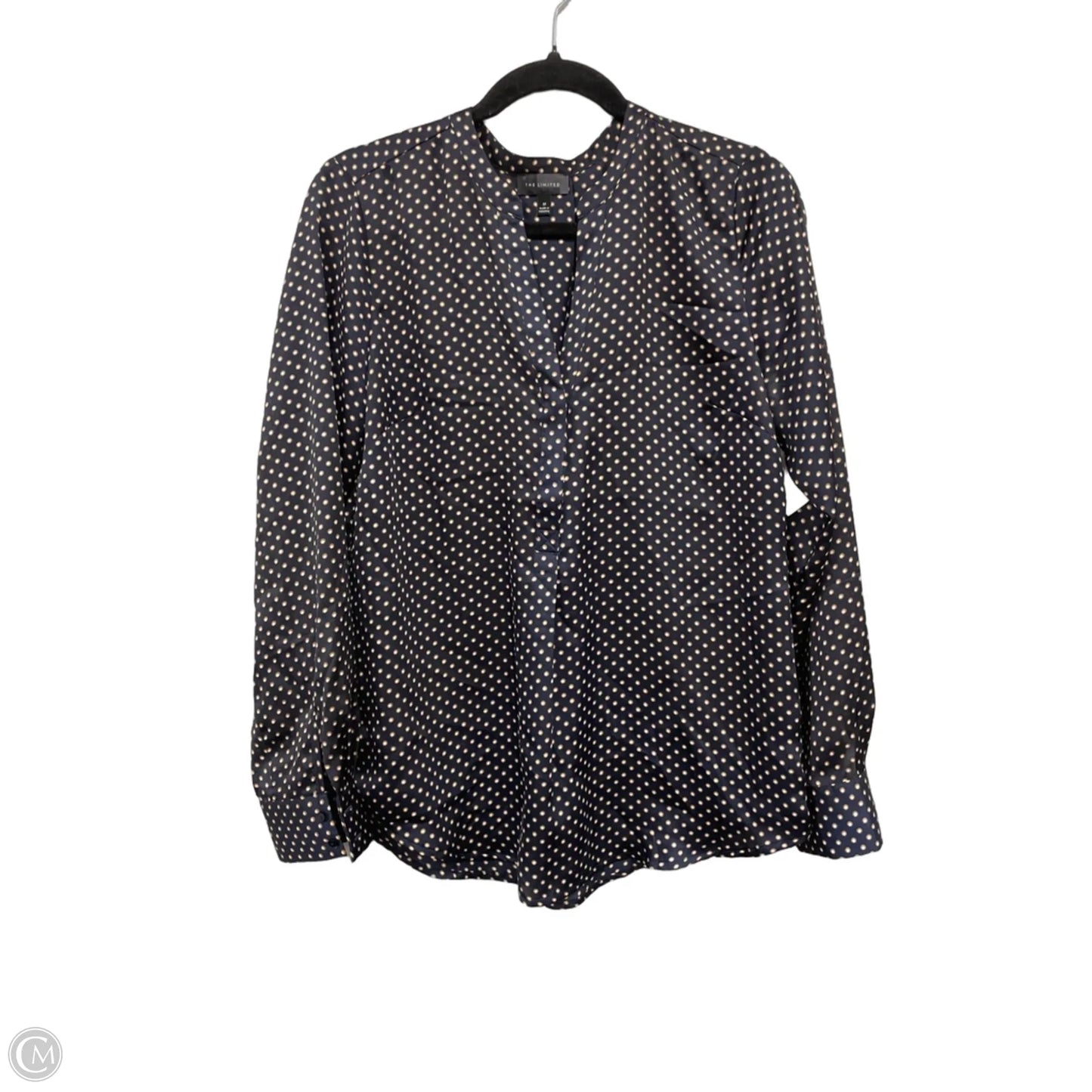 Top Long Sleeve By Limited In Blue & Cream, Size: M