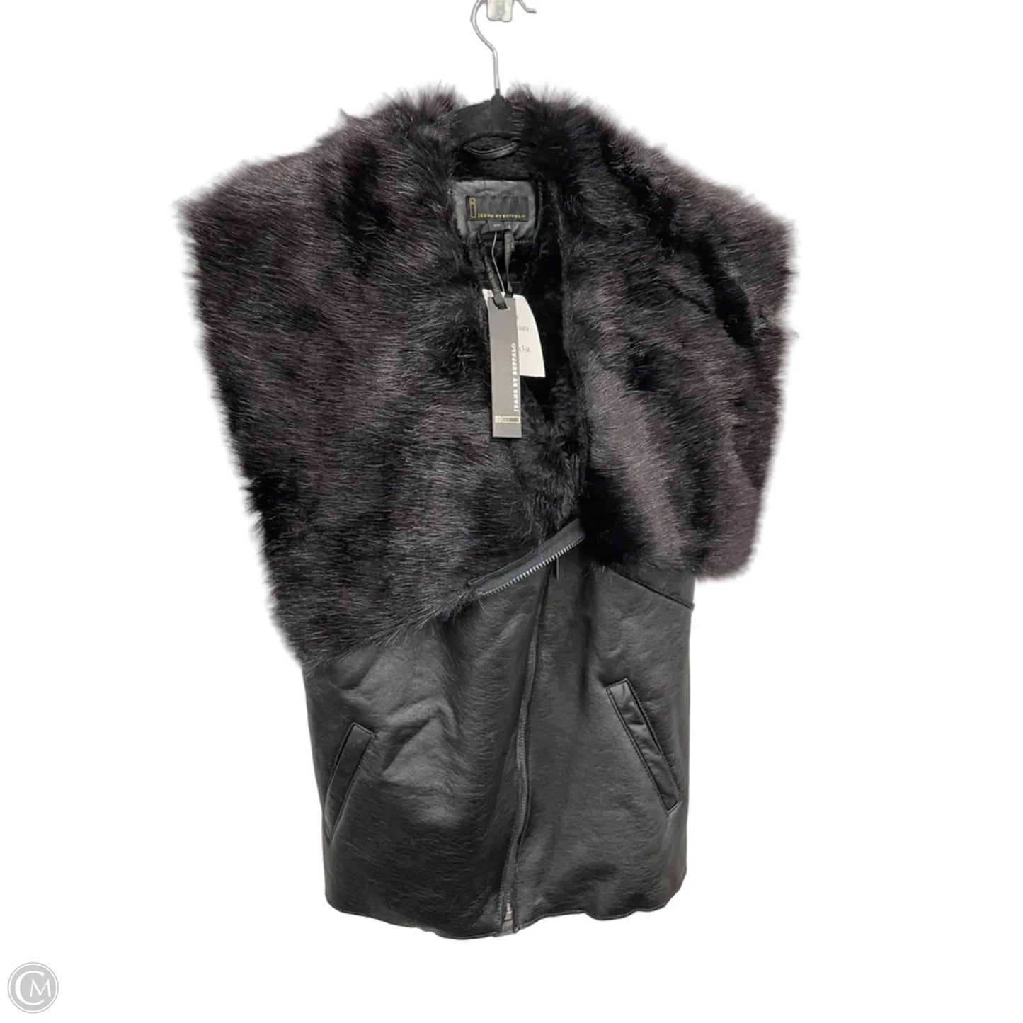 Vest Faux Fur & Sherpa By Clothes Mentor In Black, Size: S