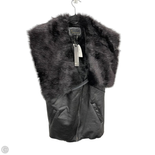 Vest Faux Fur & Sherpa By Clothes Mentor In Black, Size: S
