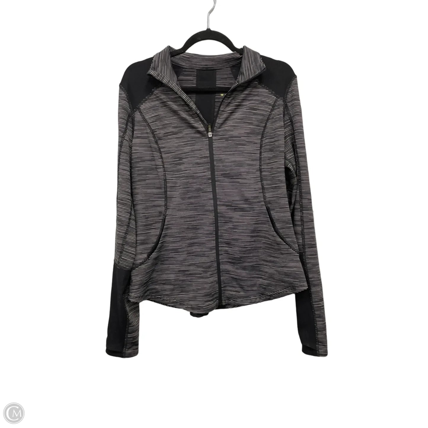 Athletic Jacket By Tek Gear In Black & White, Size: M