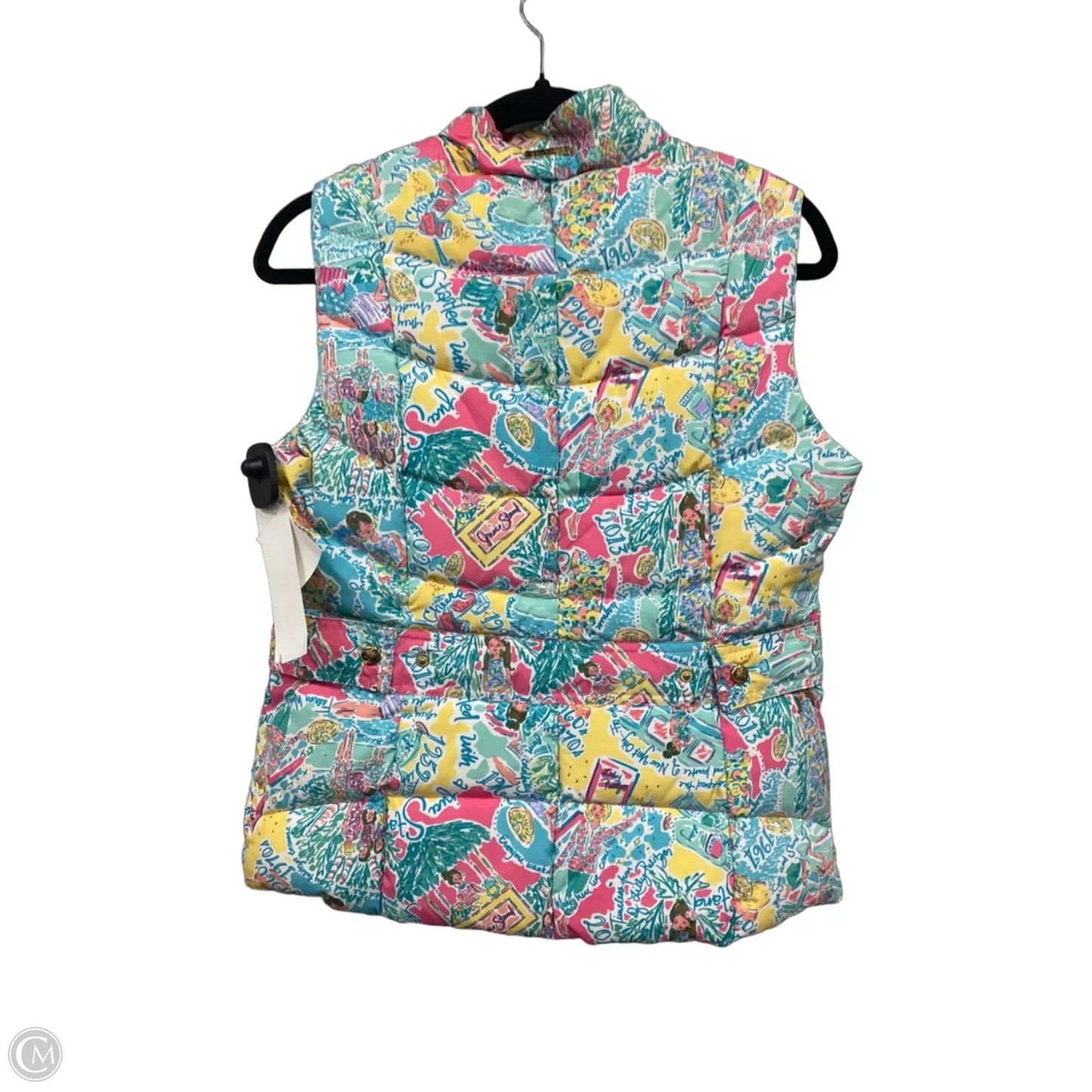 Vest Designer By Lilly Pulitzer In Green & Pink, Size: M