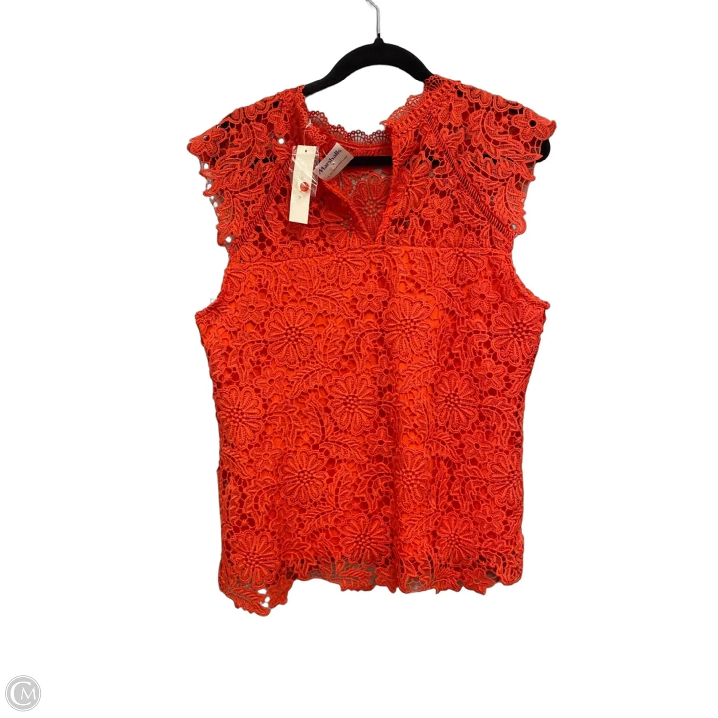 Top Short Sleeve By Adiva In Orange, Size: L