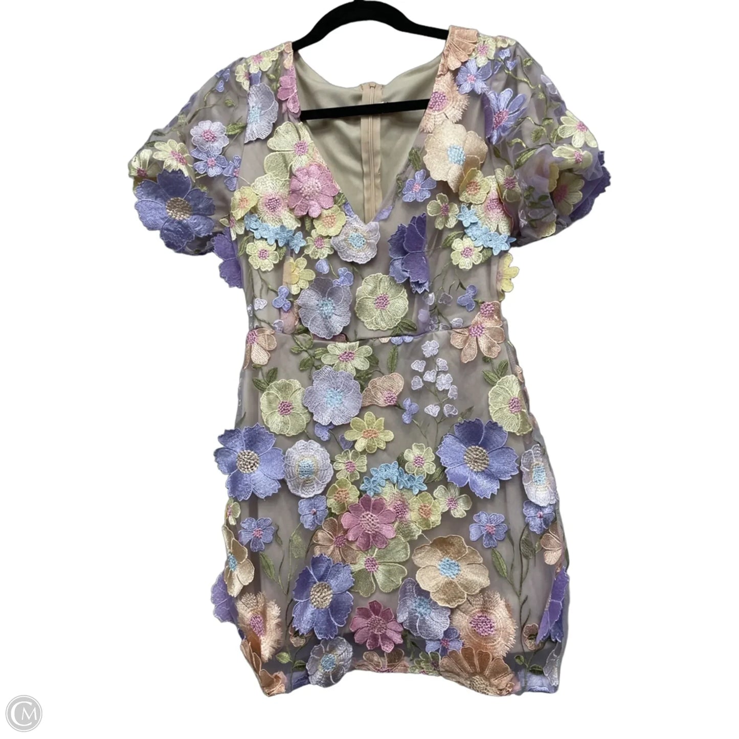Dress Casual Short By Clothes Mentor In Purple & Yellow, Size: M