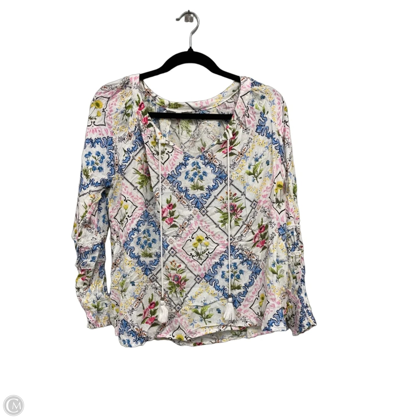 Top Long Sleeve By Jane And Delancey In Blue & Pink, Size: S