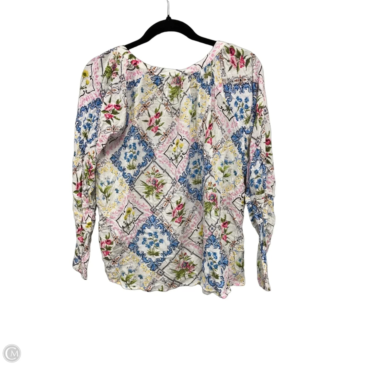 Top Long Sleeve By Jane And Delancey In Blue & Pink, Size: S