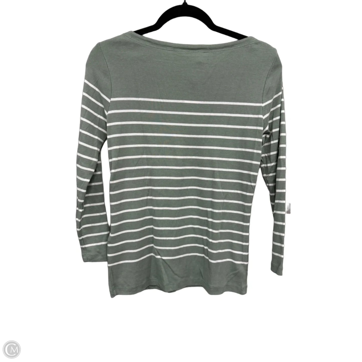 Top Long Sleeve By Vineyard Vines In Green & White, Size: S