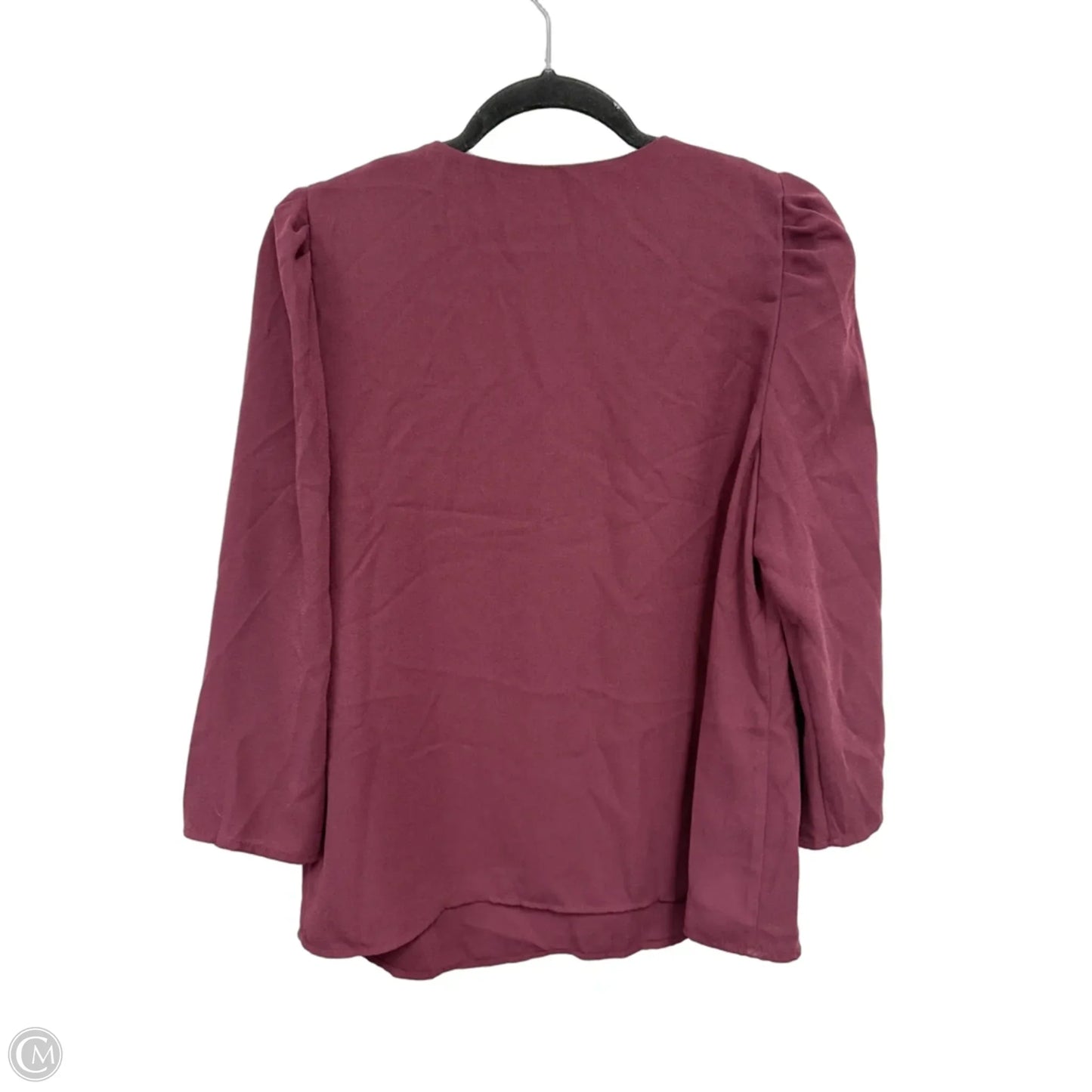 Blouse Long Sleeve By Halogen In Maroon, Size: M