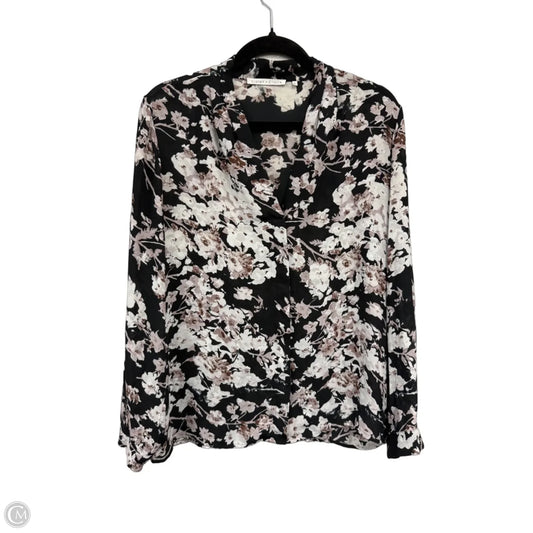 Blouse Long Sleeve By Violet And Claire In Black & Cream, Size: L