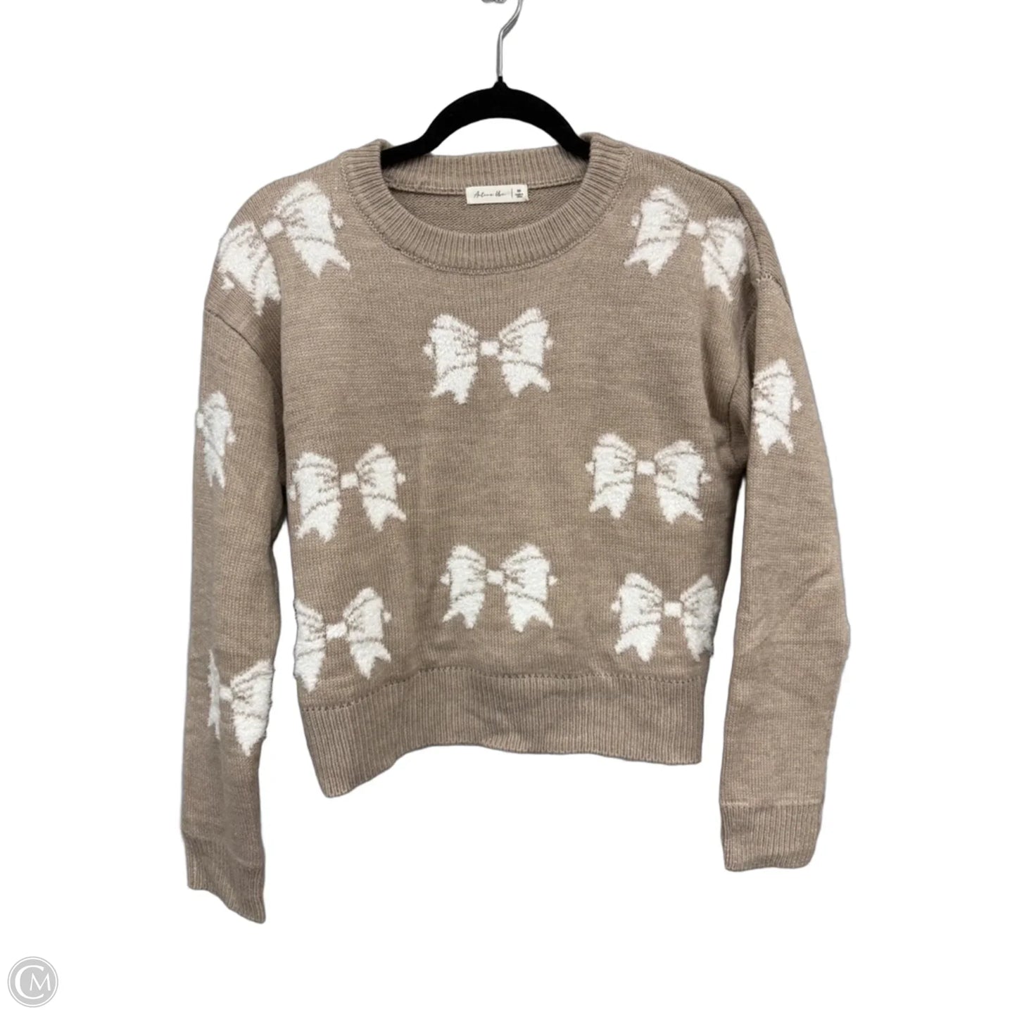 Sweater By Active Usa In Tan & White, Size: M