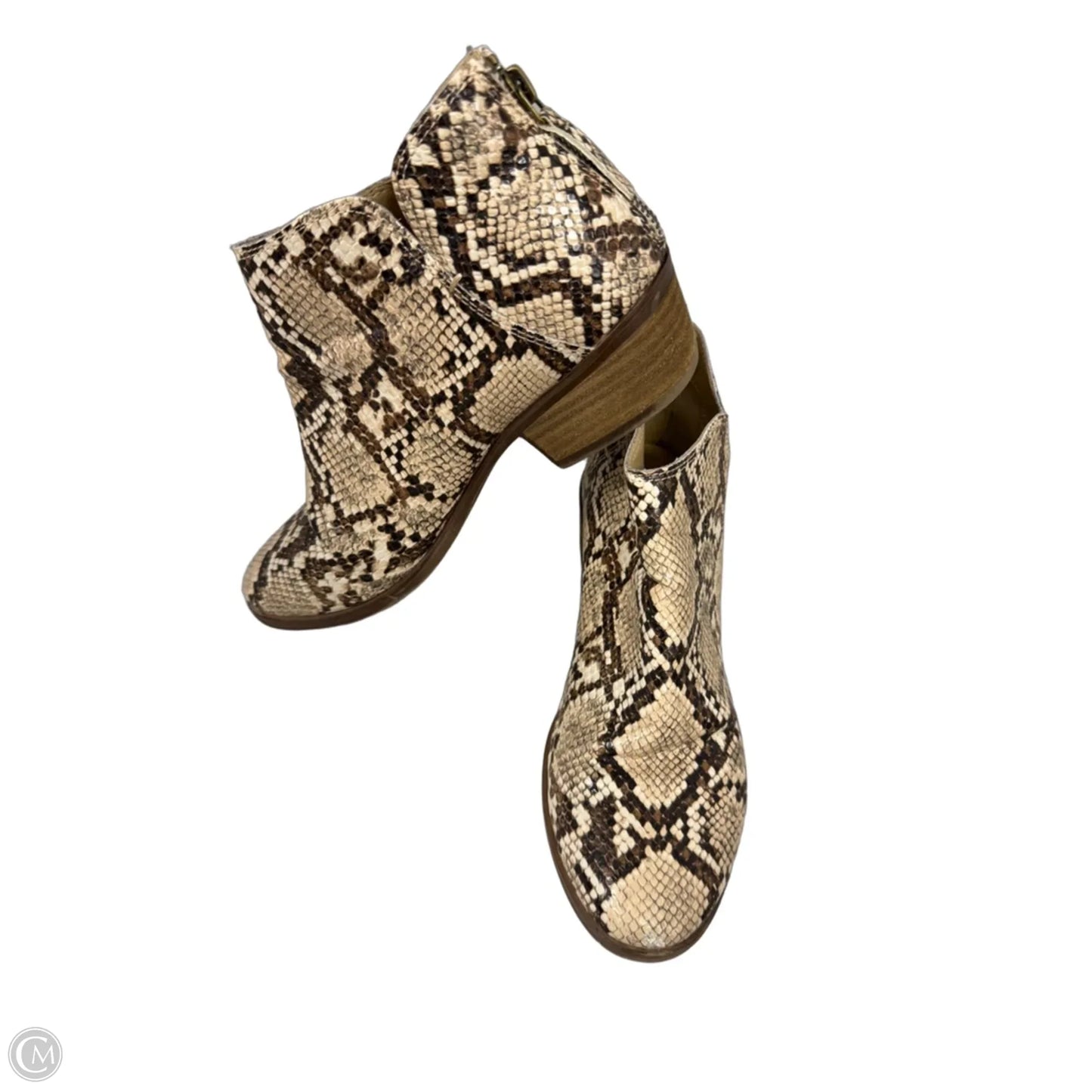 Boots Ankle Heels By Michael By Michael Kors In Brown & Cream, Size: 6.5