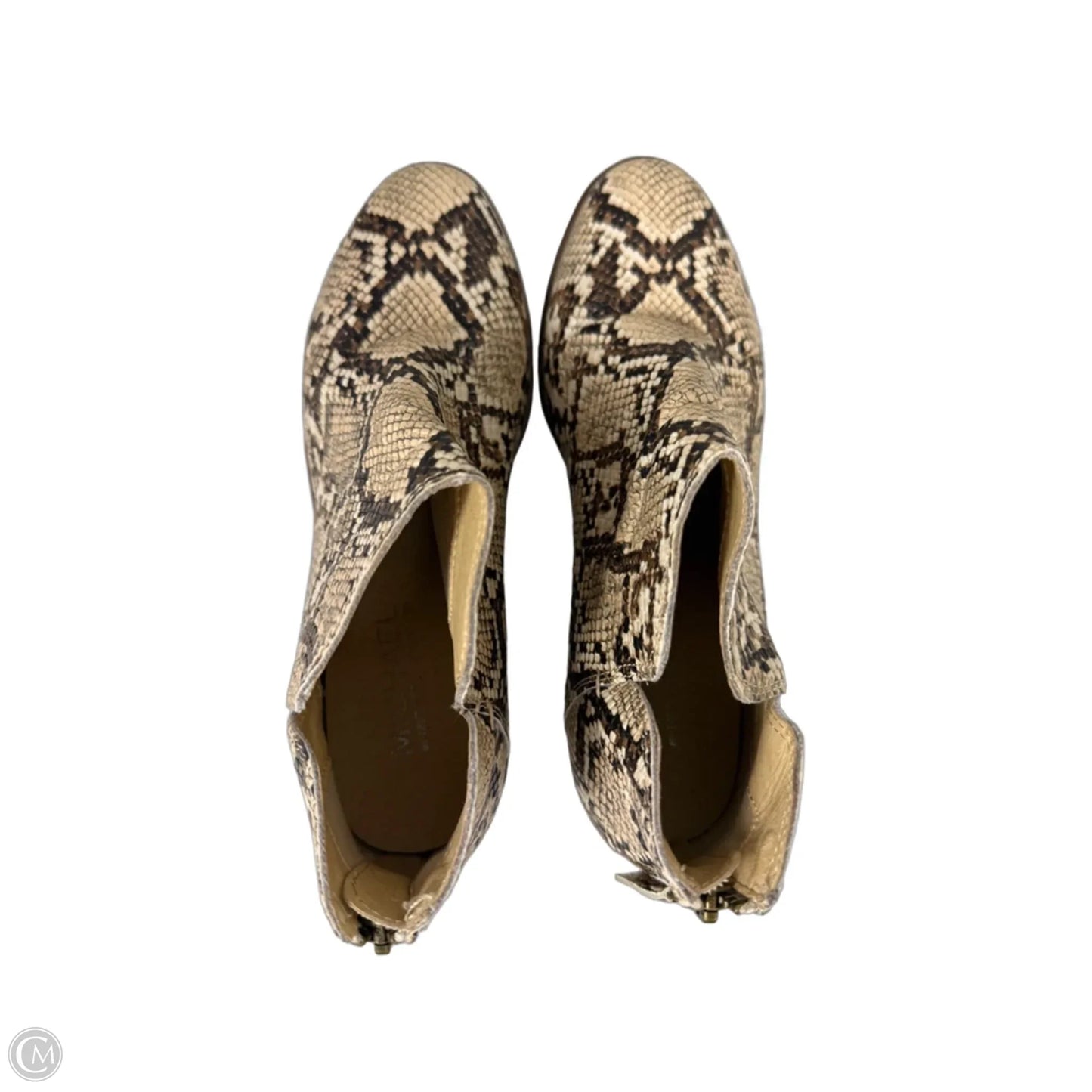Boots Ankle Heels By Michael By Michael Kors In Brown & Cream, Size: 6.5
